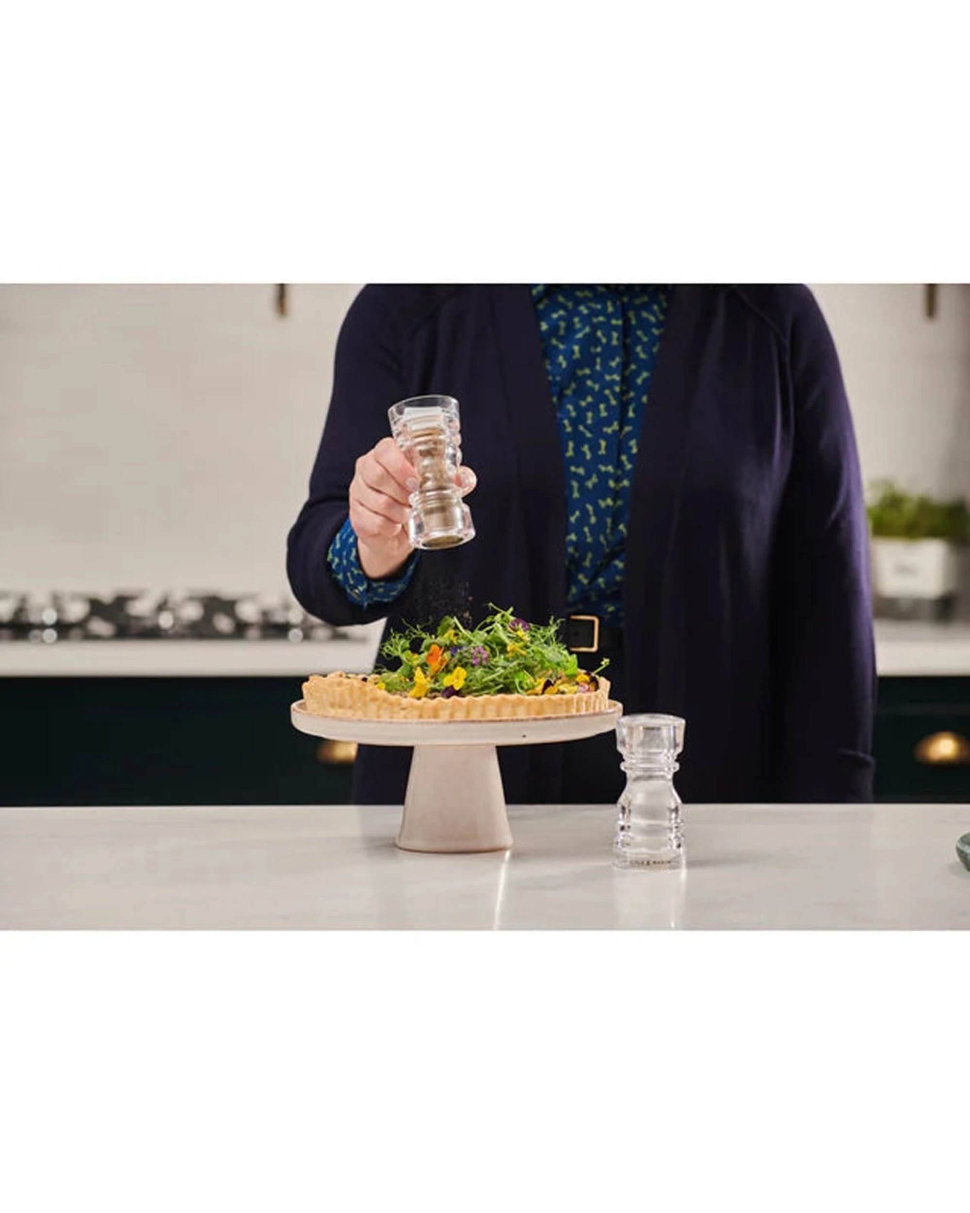 2 Cole Mason London Acrylic Shaker Set 13cm Art Deco Geometric Design Set - Clear, 2 of 4