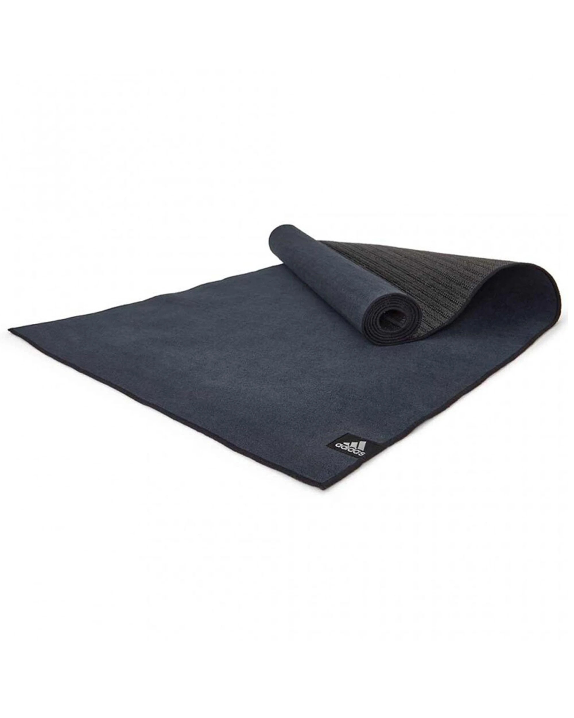 1 Adidas Hot Yoga Mat Towelling Surface Non-Slip Base 2 mm Sweat Absorbent - Black, 1 of 6