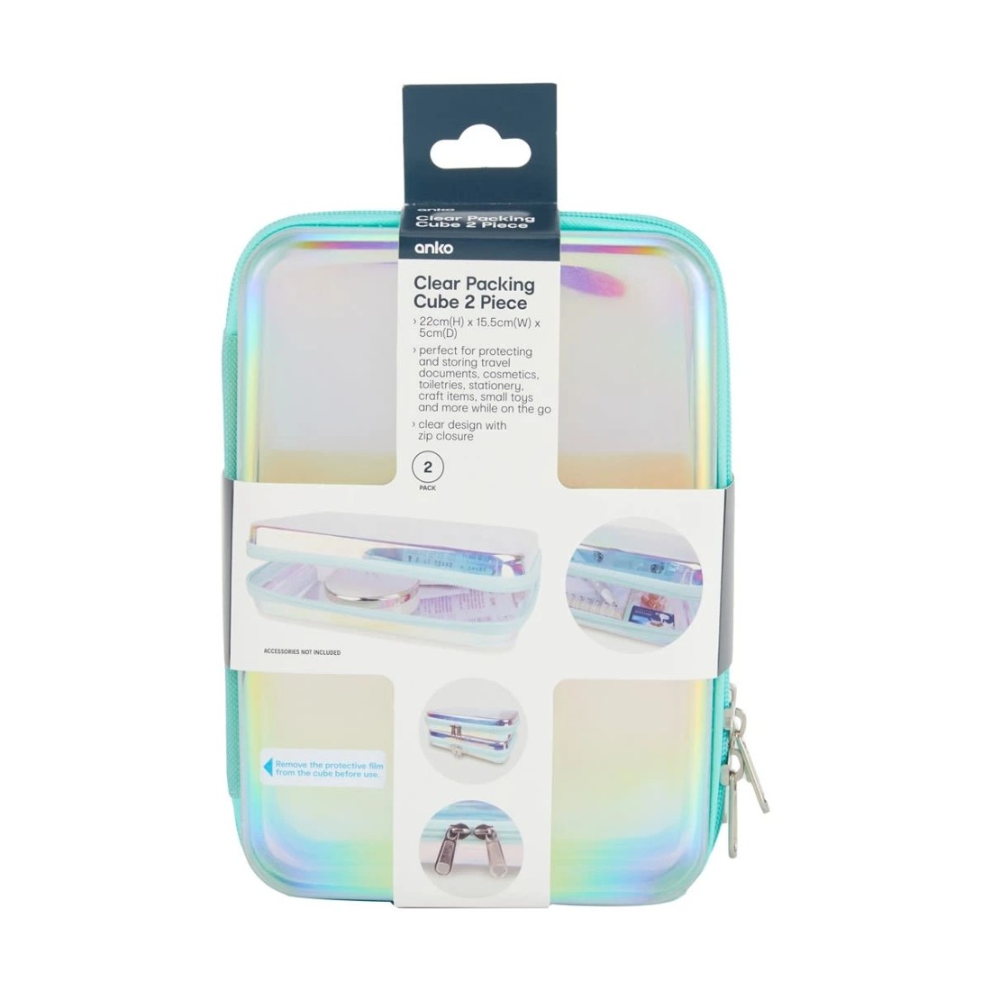 6 2 Pack Clear Packing Cubes - Iridescent, 6 of 8