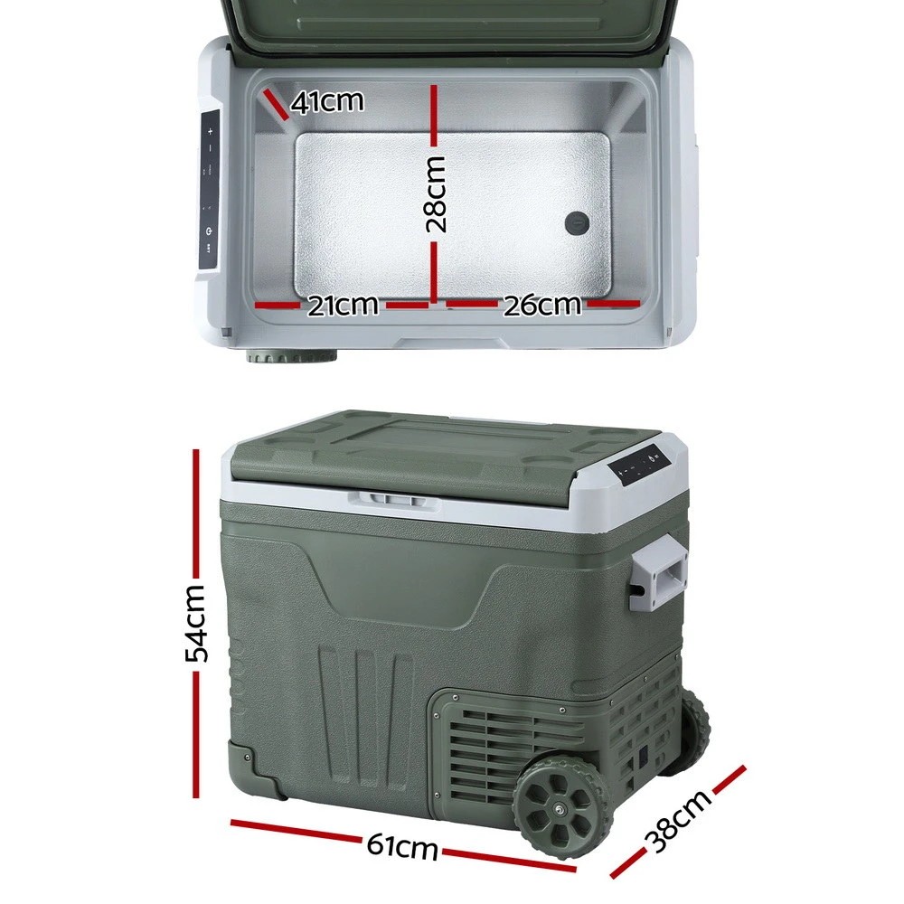 2 Portable Fridge 50L Camping Bar Fridges Freezer 12V/24V/240V - Green, 2 of 6