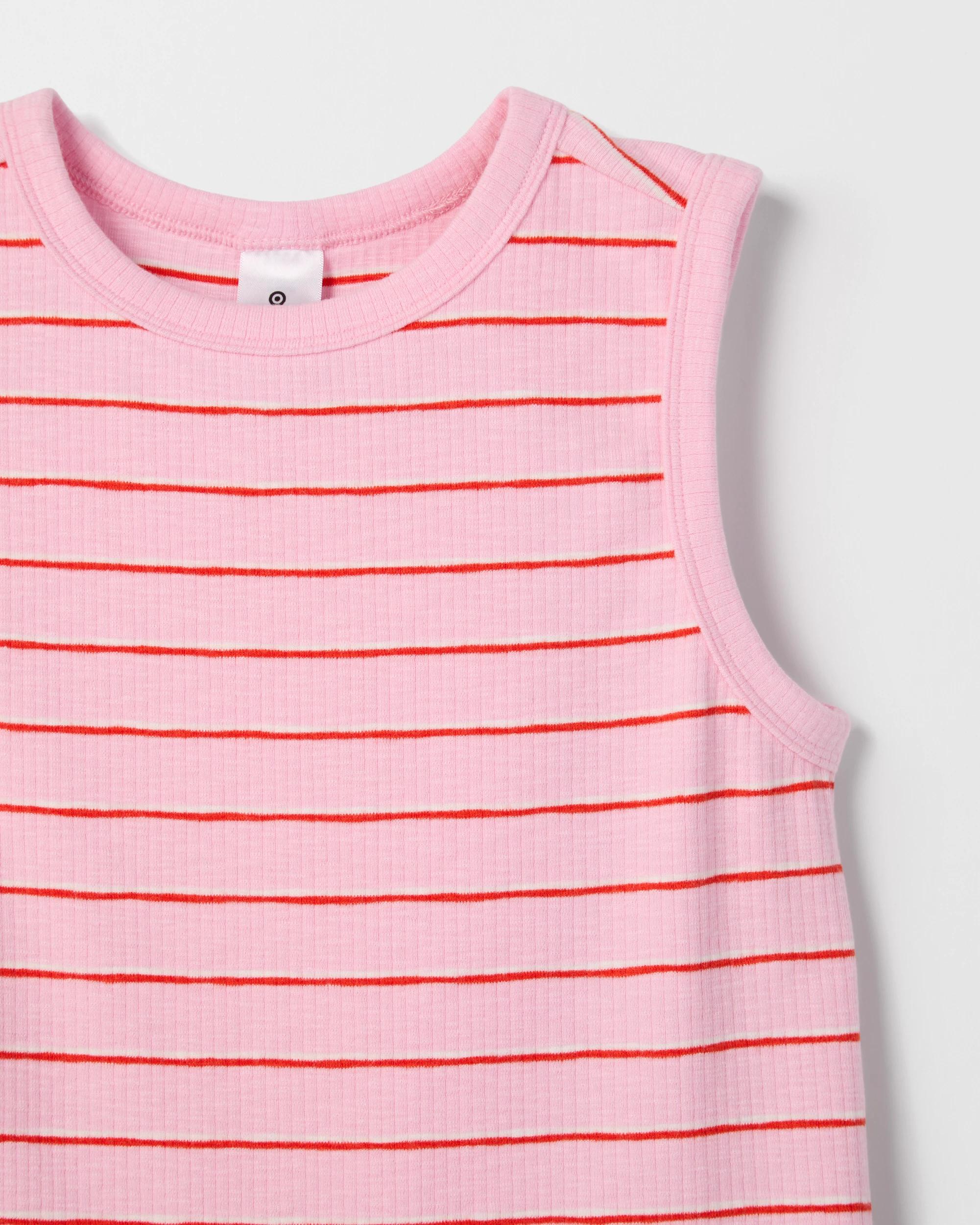 6 Target Kids Essential Sleeveless Relaxed Rib Tank Top STRIPE PINK, 6 of 6