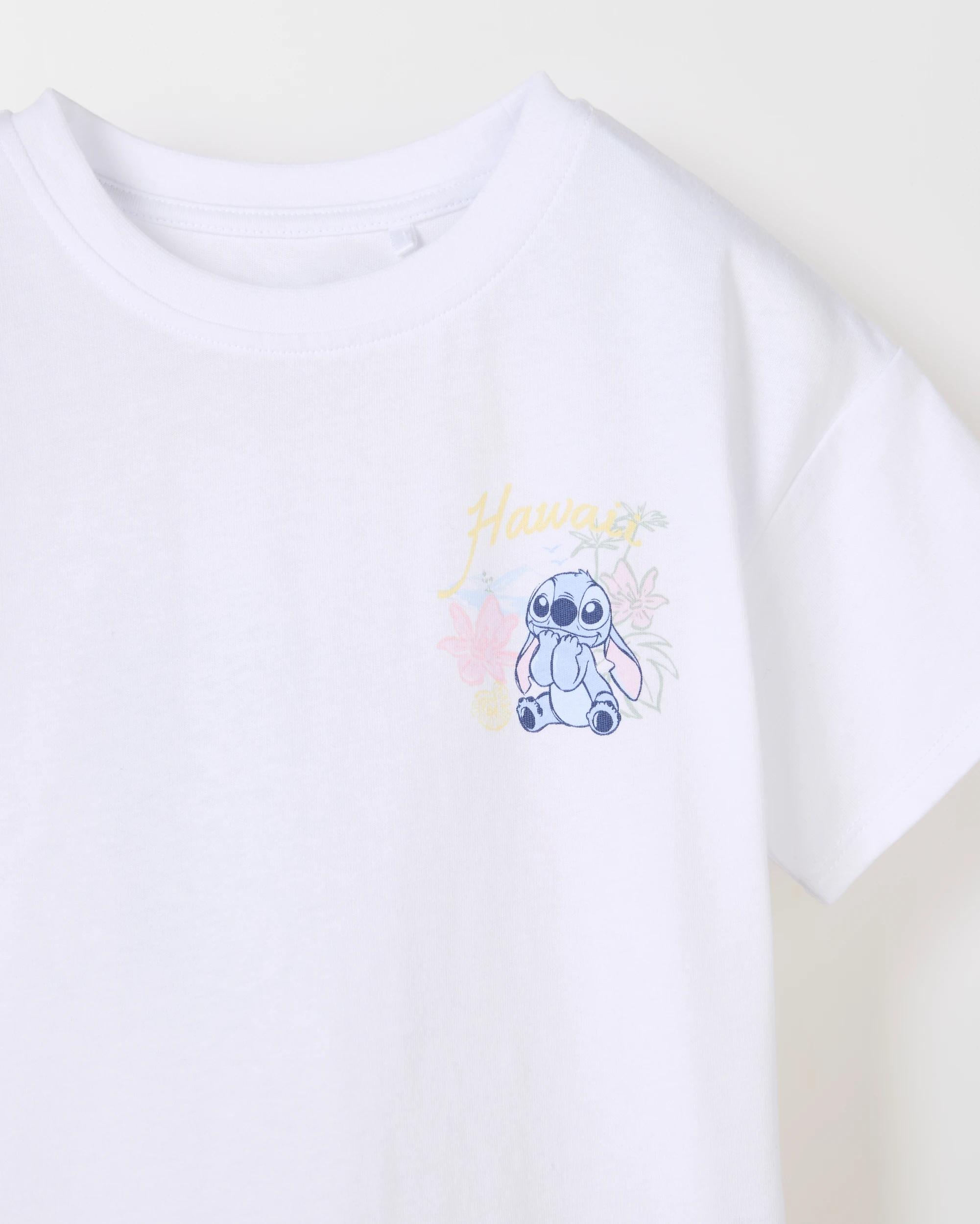 2 Disney Stitch Disney Lilo & Stitch Australian Cotton T-shirt & Short Set WHITE / PINK, 2 of 3