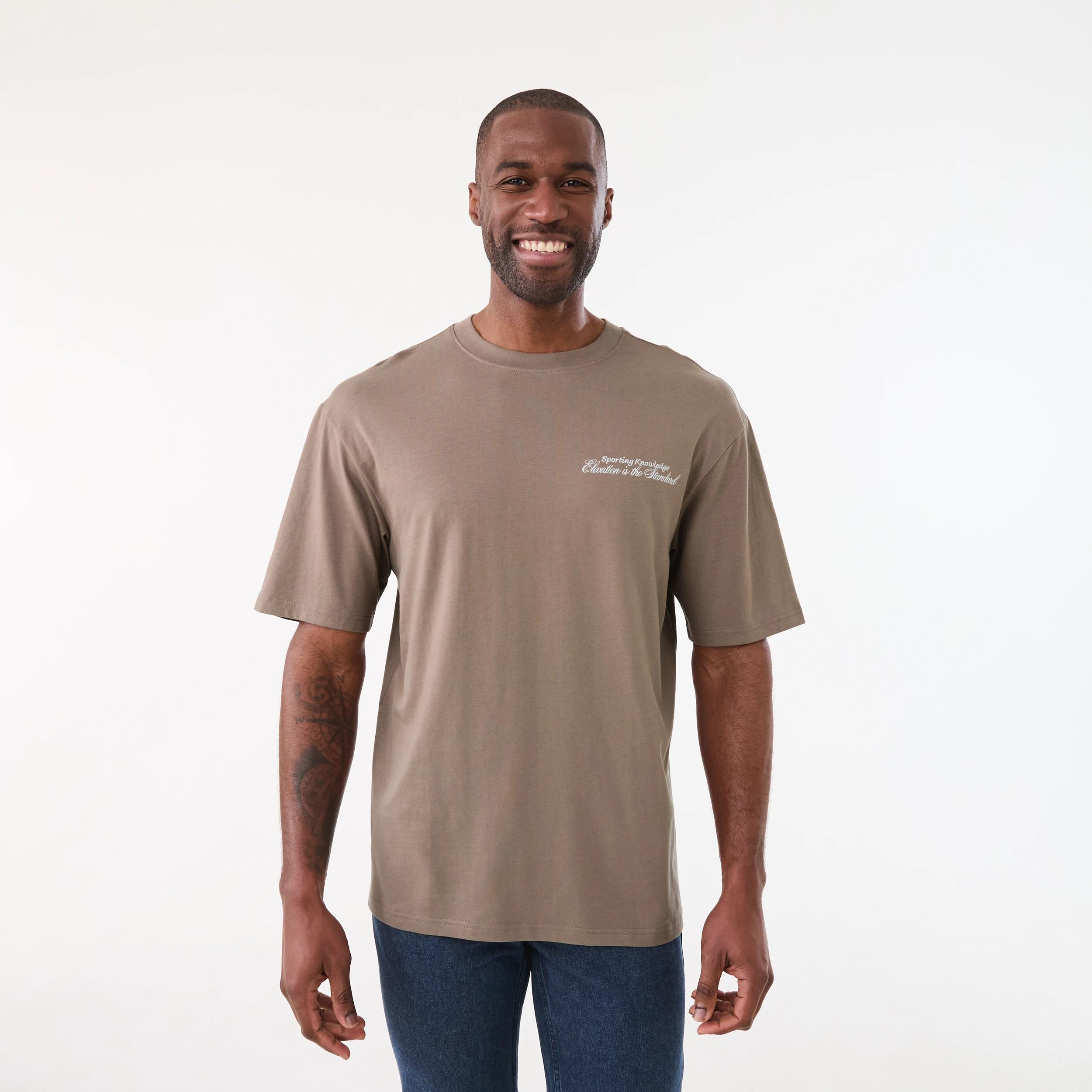 1 Oversized Print T-shirt DRIFT BROWN, 1 of 6