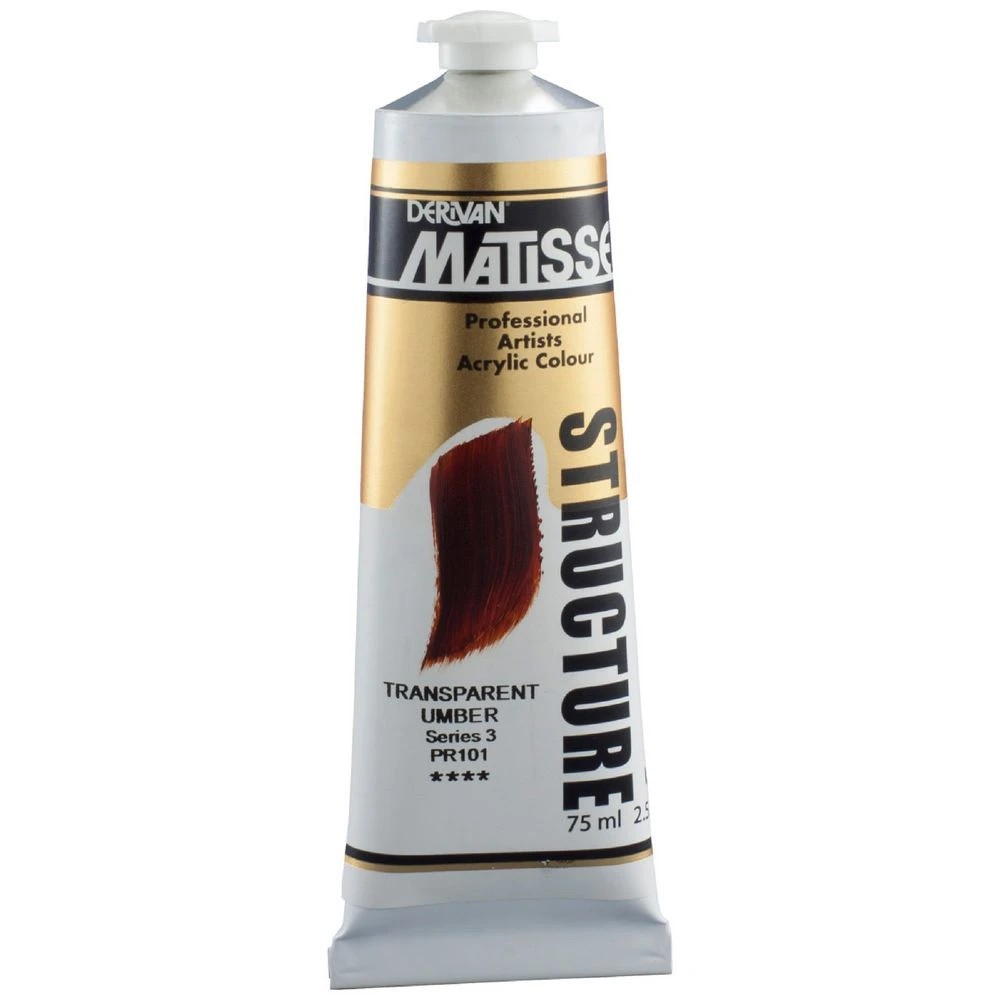 1 Derivan Matisse Structure Paint 75mL Transparent Umber S3, 1 of 2