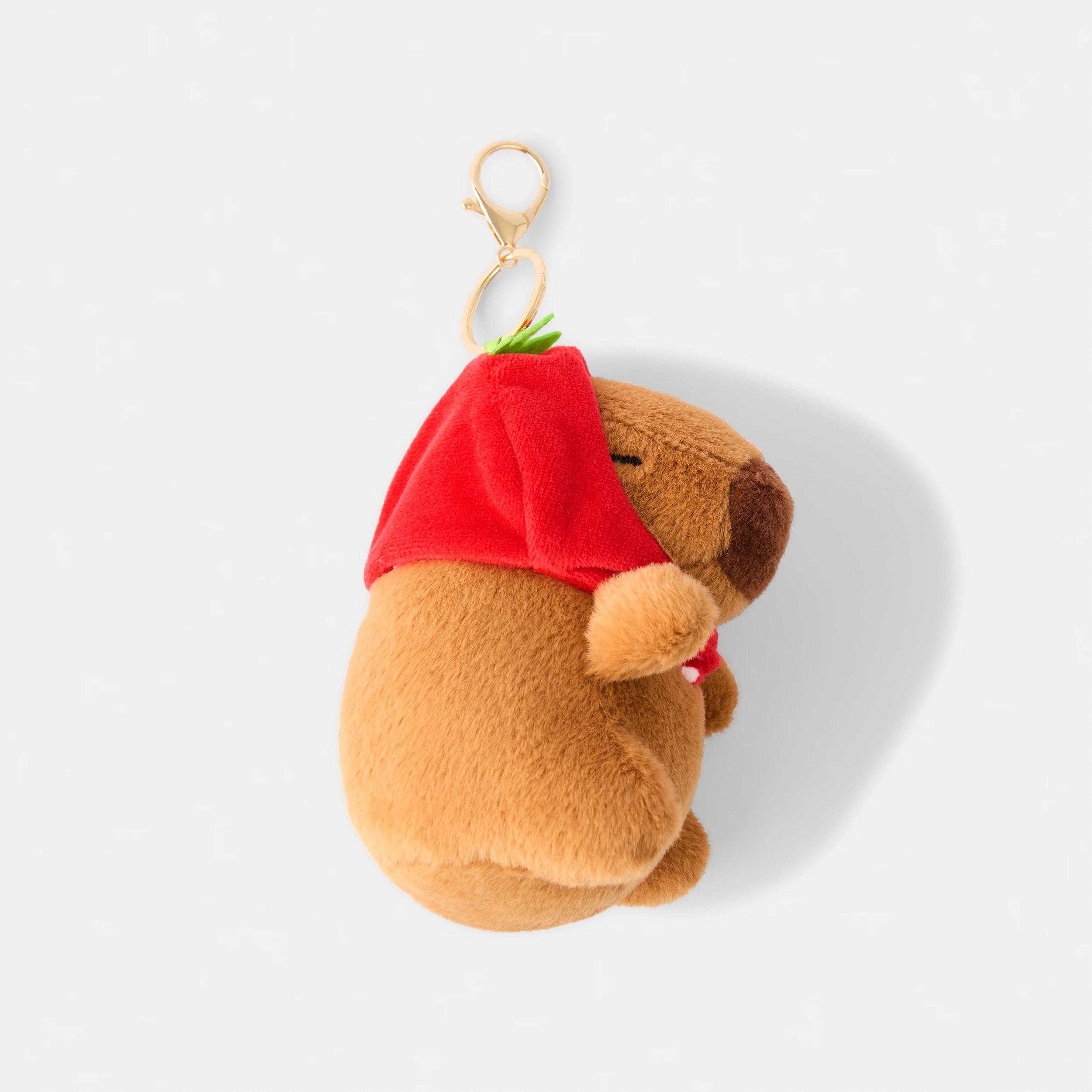 1 Fluffy Capybara Charm Keyring - Gold Tone and Brown Brown, 1 of 3