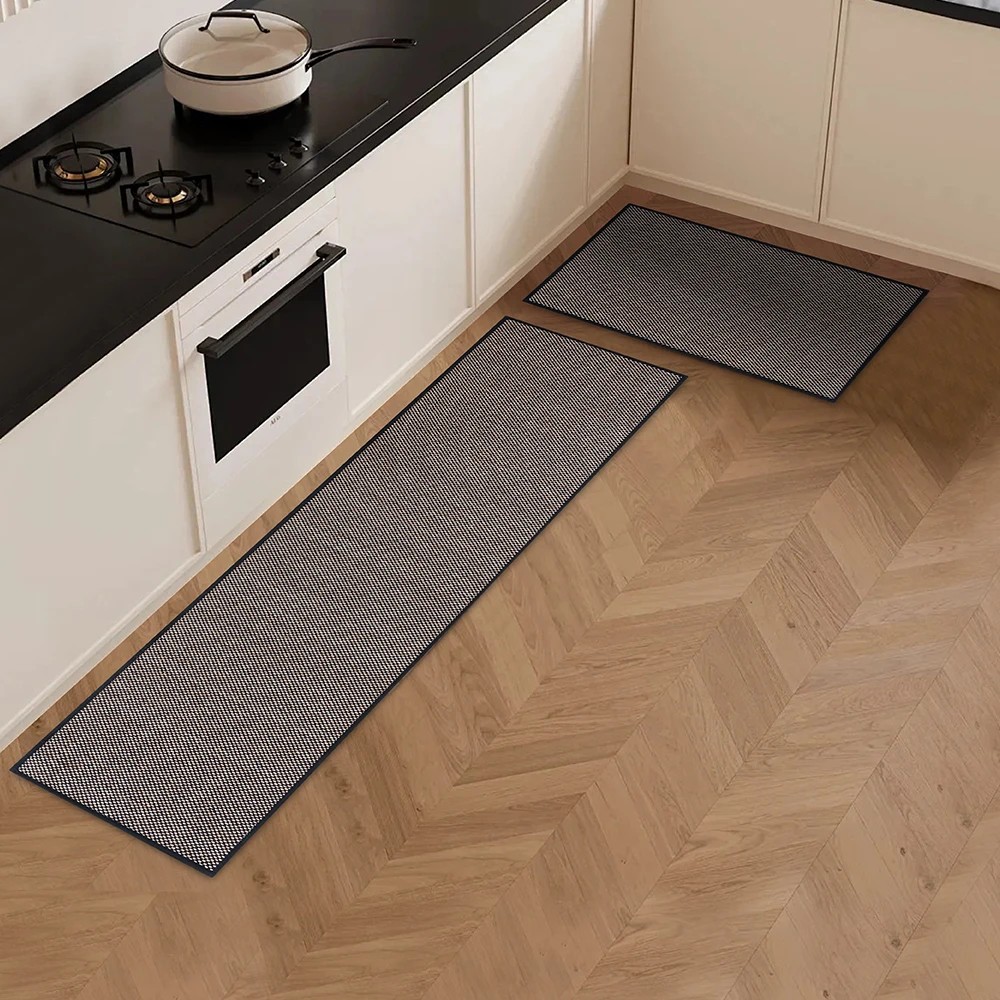 3 ZUNI 2PCS Kitchen Mats Non Slip Anti Fatigue Door Rugs Floor Mat - Black, 3 of 3