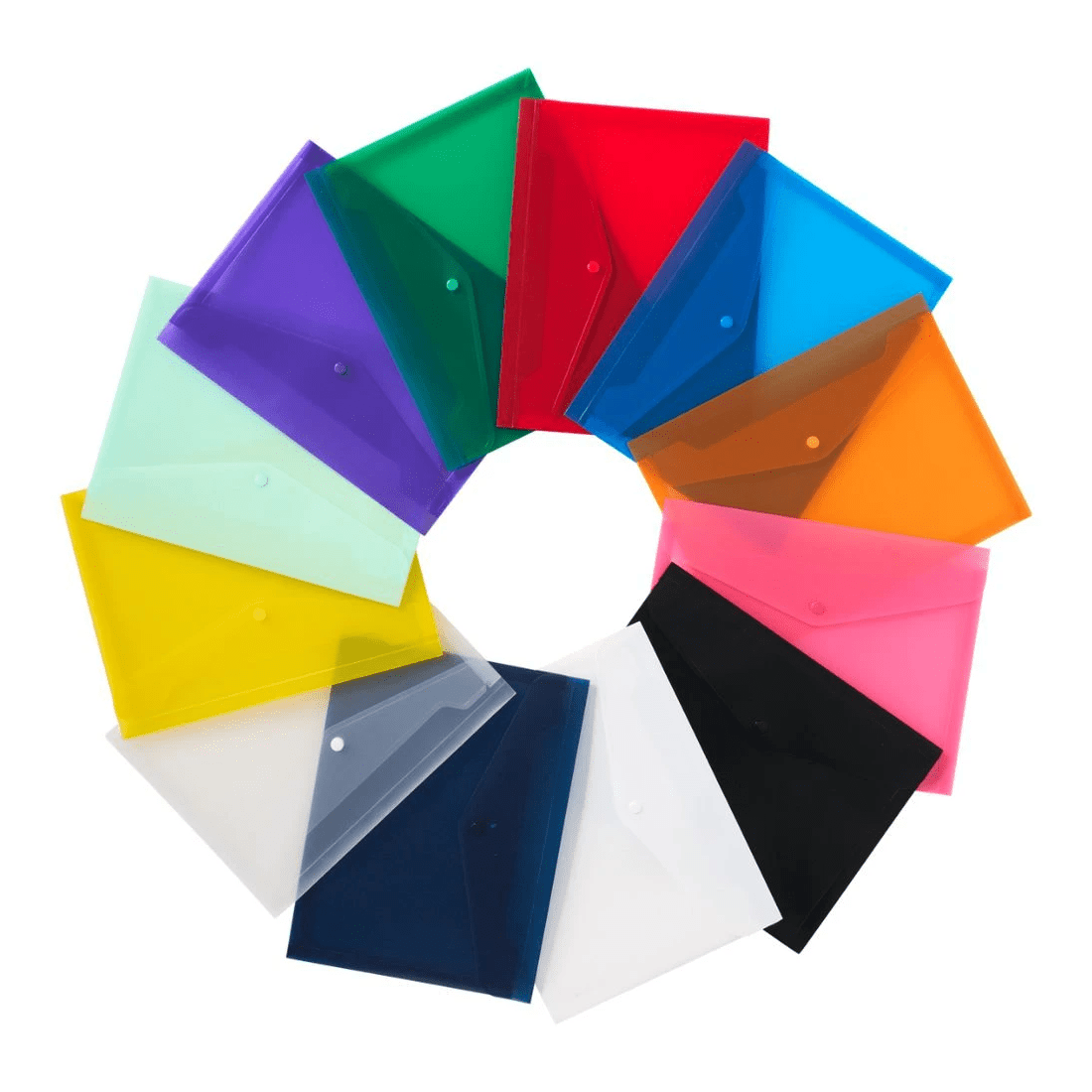 3 J.Burrows A4 Button Document Wallet Blue, 3 of 5