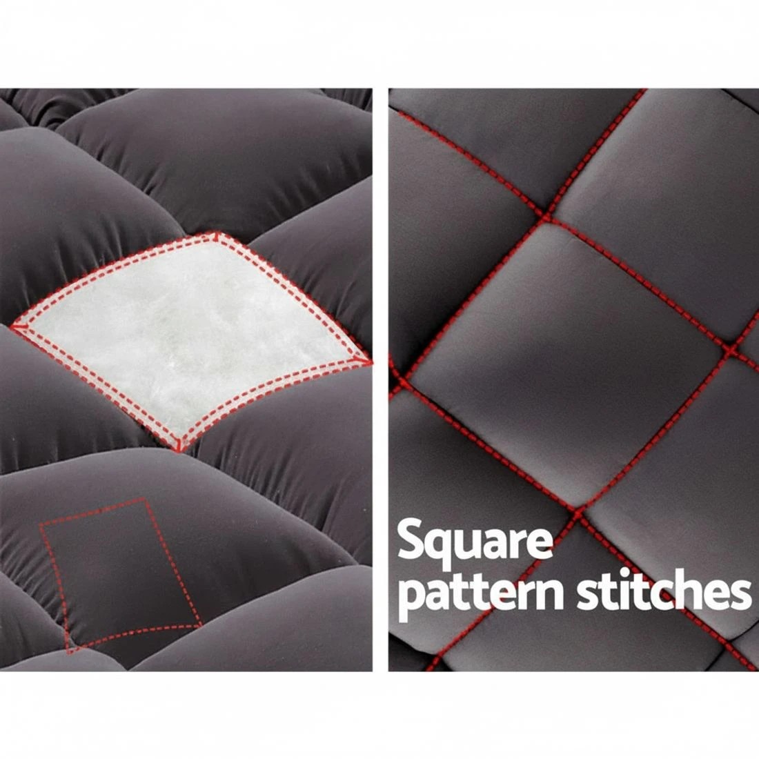 6 Giselle Mattress Topper Double - Charcoal - Charcoal, 6 of 6