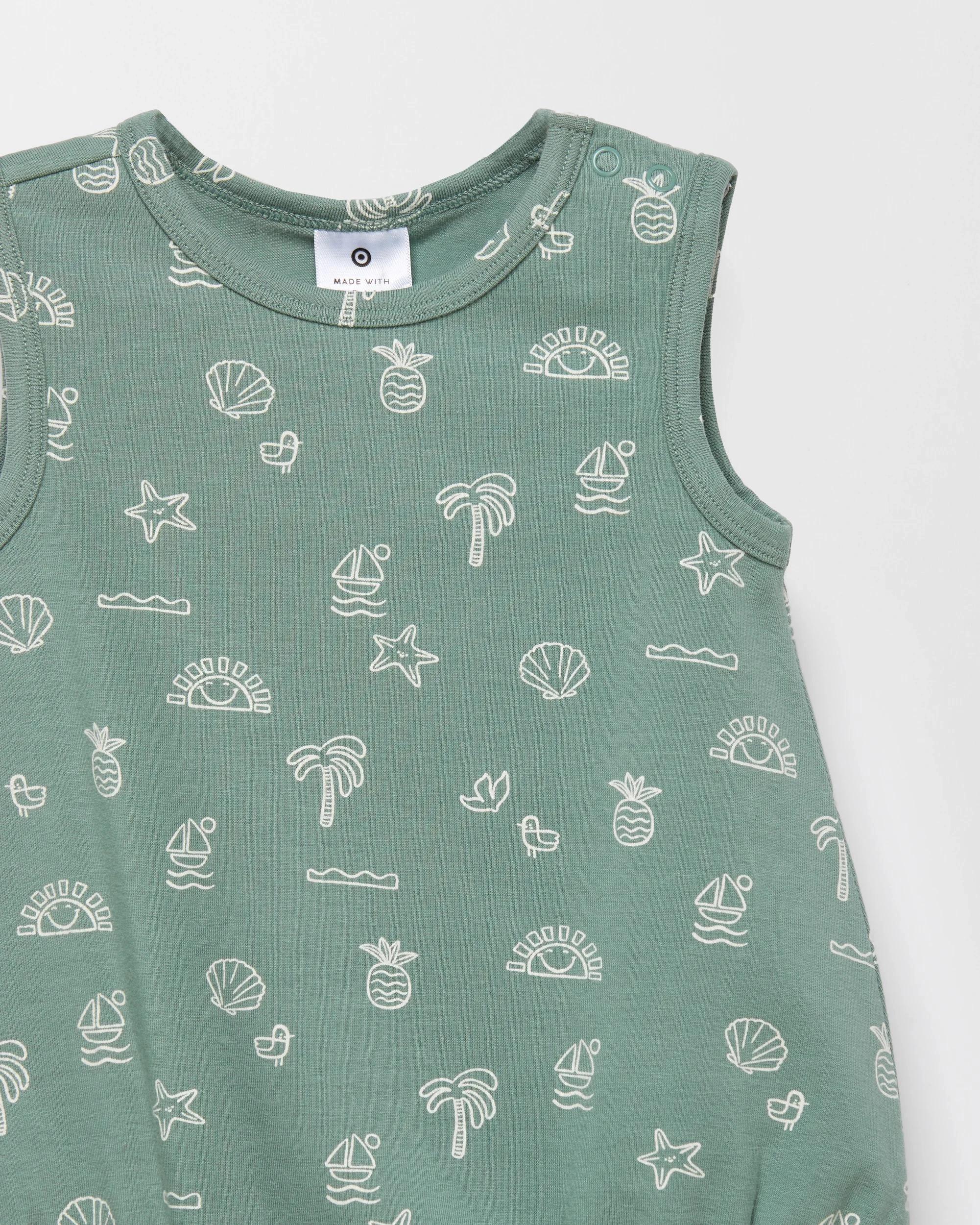 2 Target Baby Organic Cotton Print Bubble Bodysuit COASTAL, 2 of 2