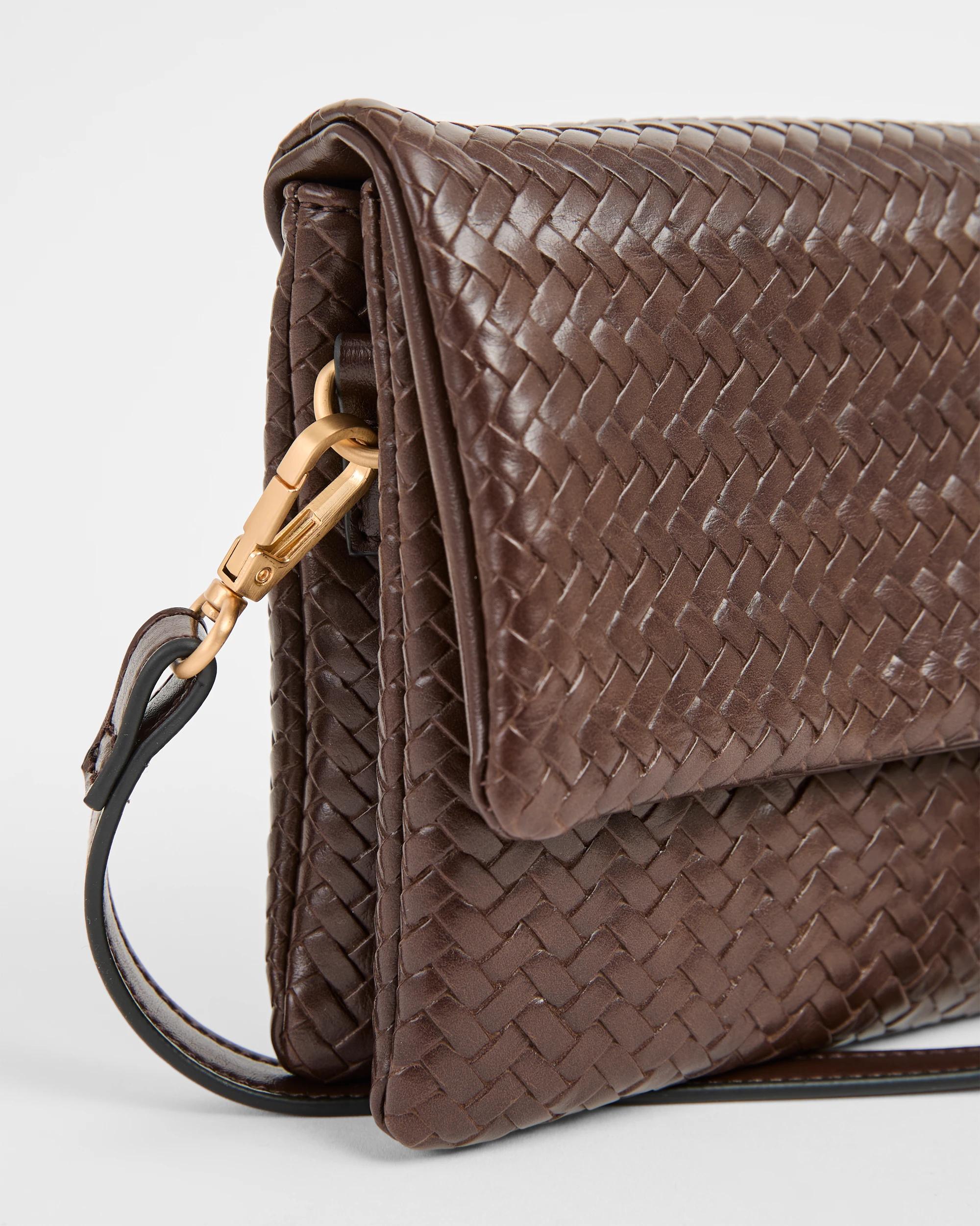 2 Target Woman Embossed Weave Crossbody Bag CHOCOLATE, 2 of 2