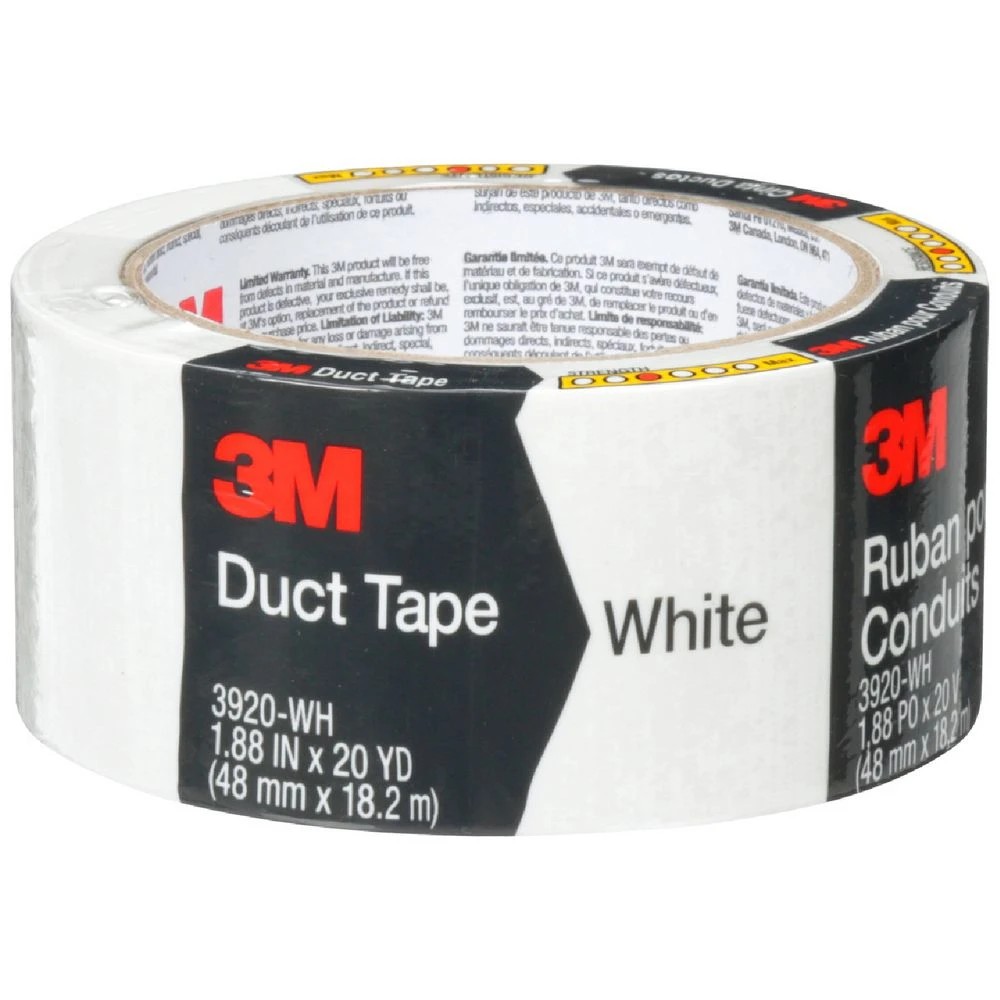 1 3M Duct Tape 48mm x 18.2m White, 1 of 1