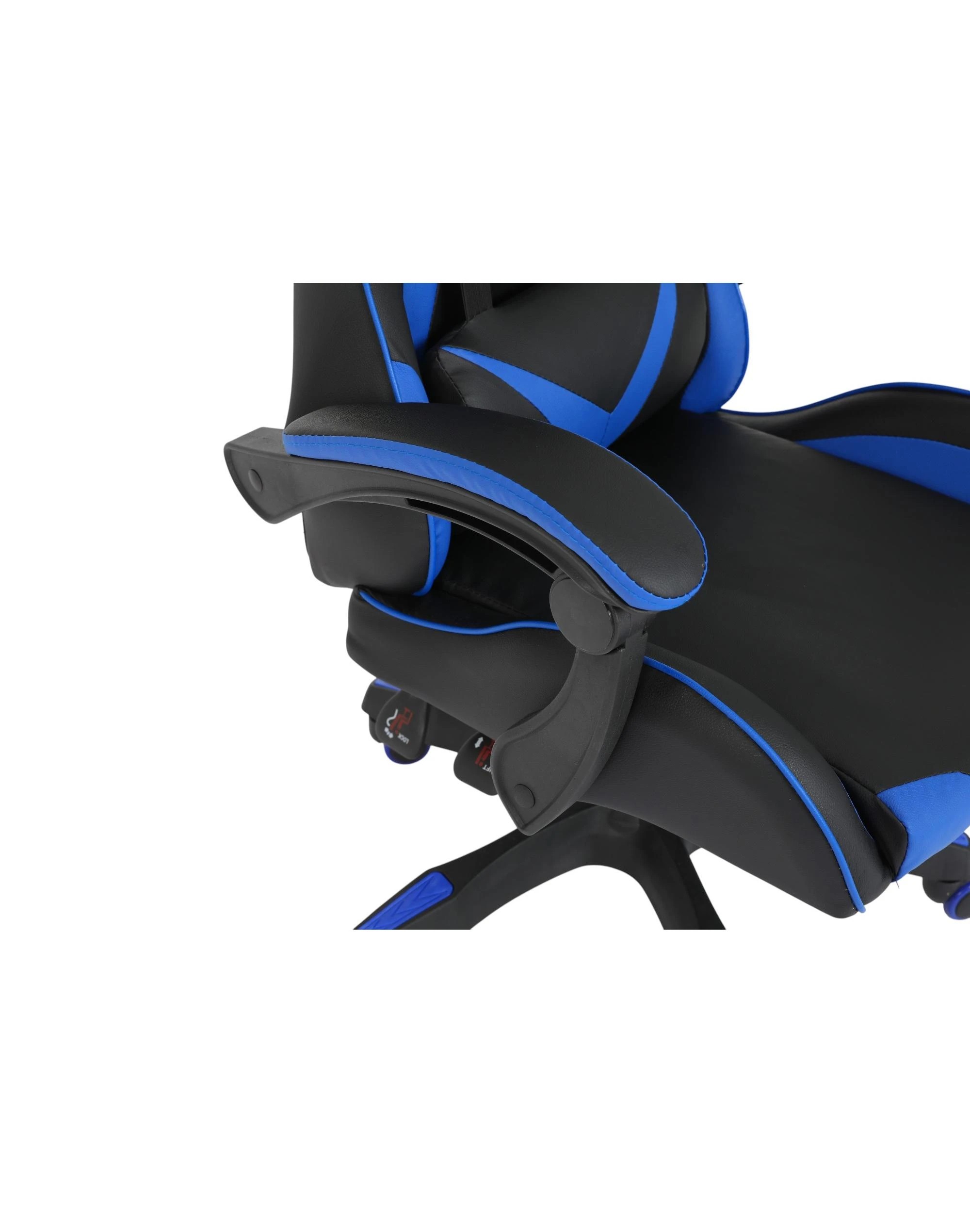 10 Playmax PU Leather Gaming Chair - Blue and Black - Multi, 10 of 10