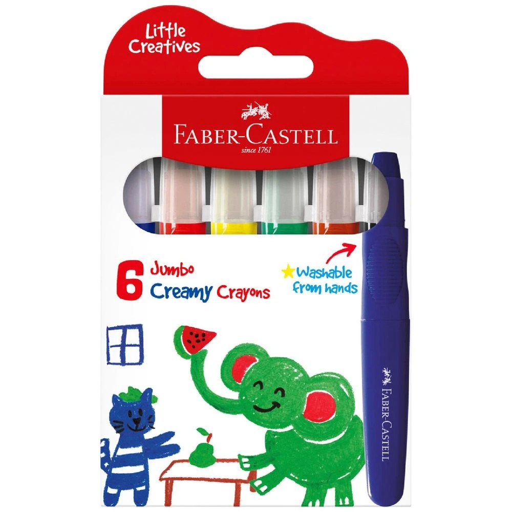 1 Faber-Castell Little Creatives Jumbo Creamy Crayons 6 Pack, 1 of 3
