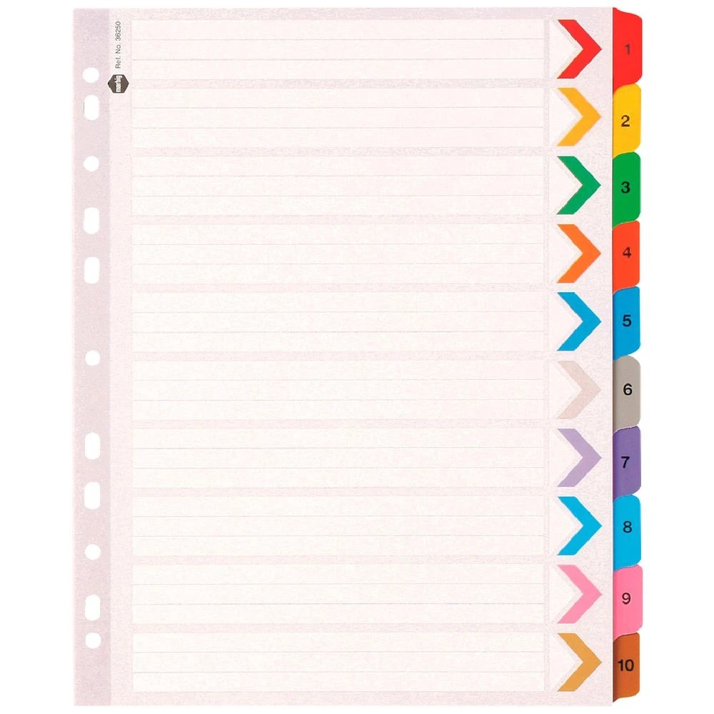 1 Marbig A4 Extra Wide Reinforced Manilla Divider 1-10 Tab, 1 of 1