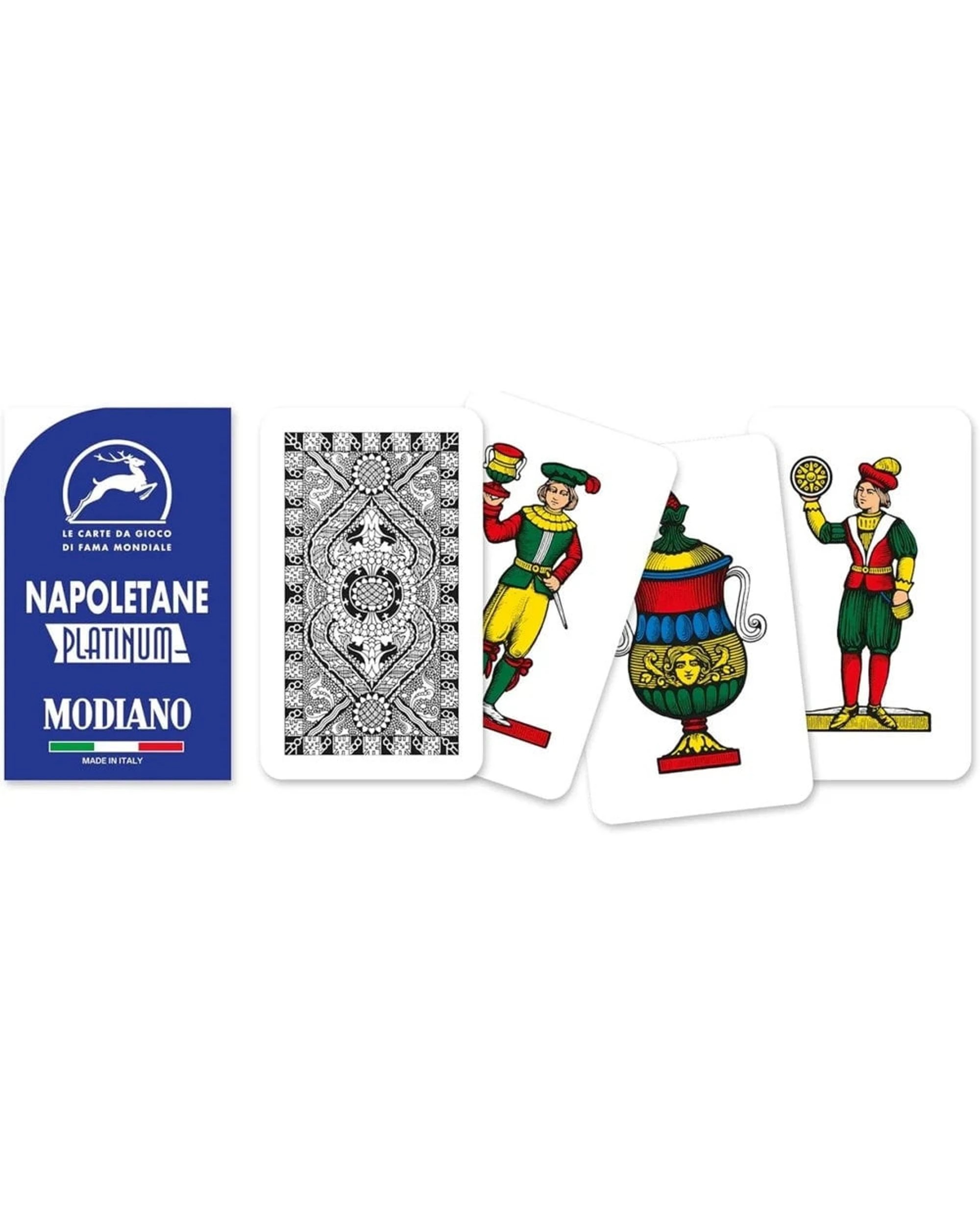 9 Modiano Napoletane Platinum 100% Plastic Blue Italian Playing Cards - Blue, 9 of 9