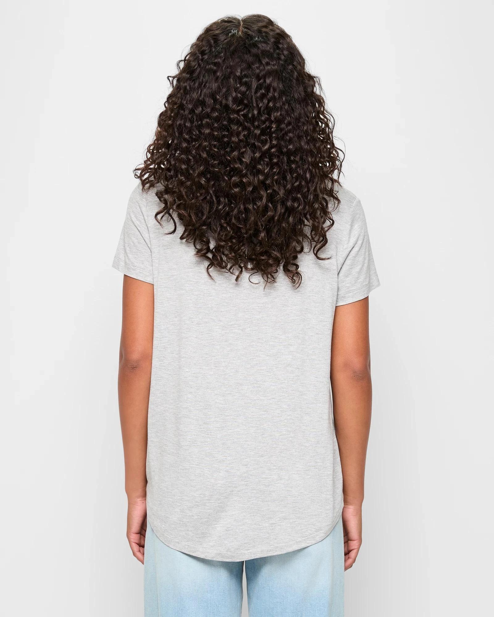 4 Target Woman Short Sleeve V-Neck T-Shirt GREY MARLE, 4 of 5