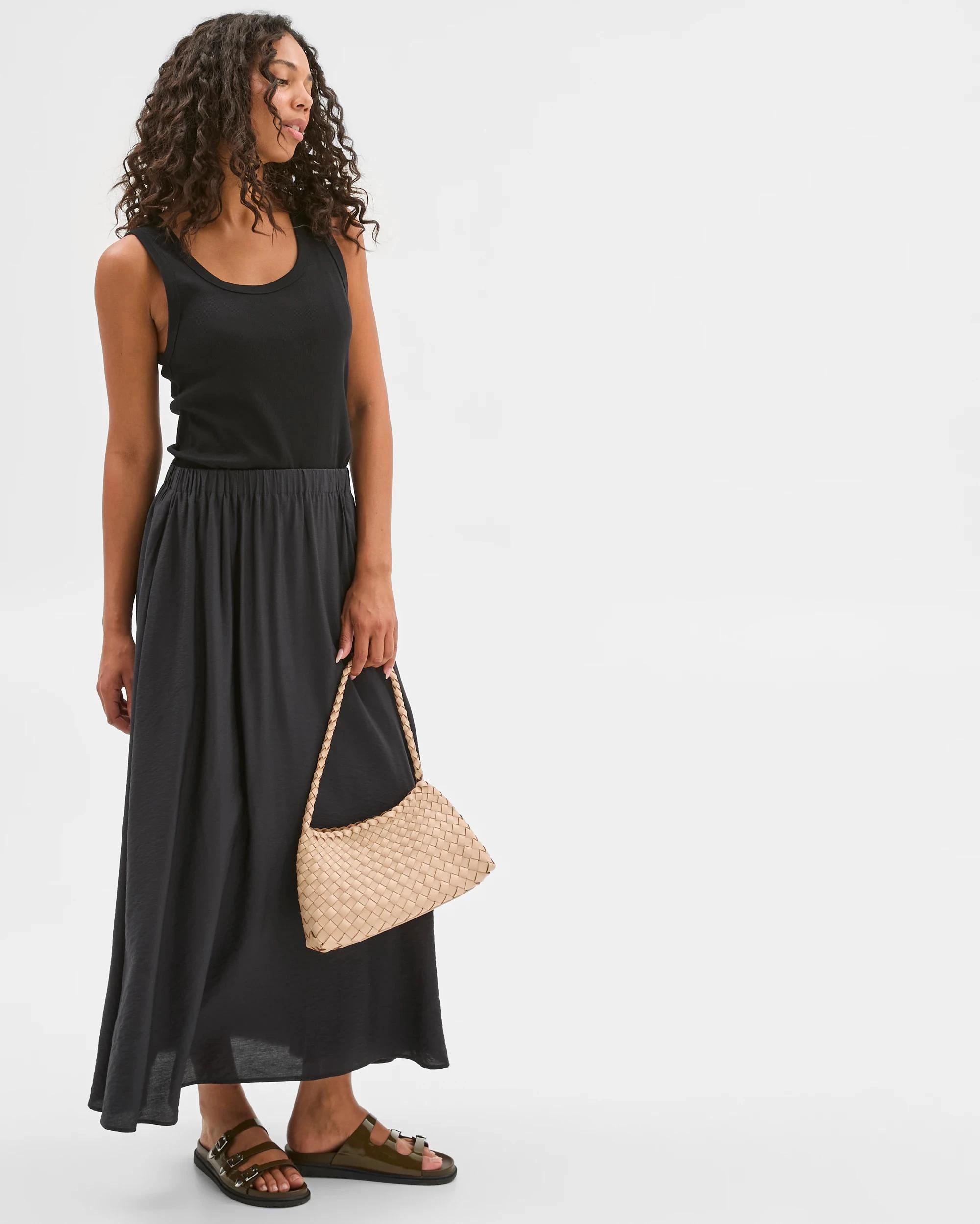 1 Target Pull On Maxi Skirt BLACK, 1 of 6