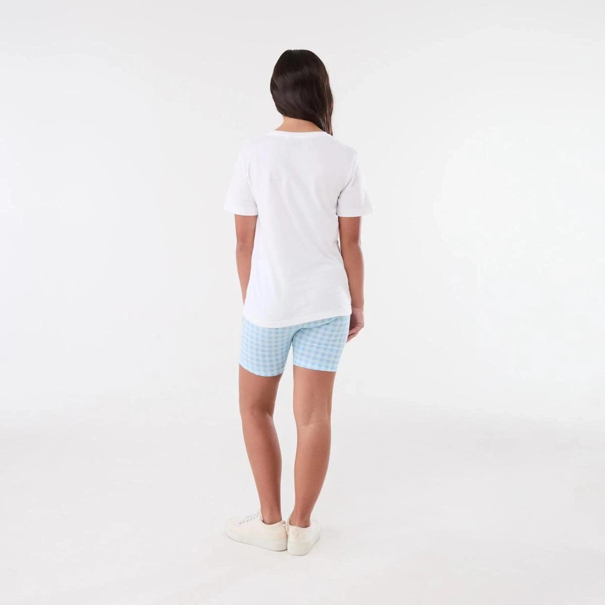 5 Print Bike Shorts TEXTURED GINGHAM WHITE, 5 of 5