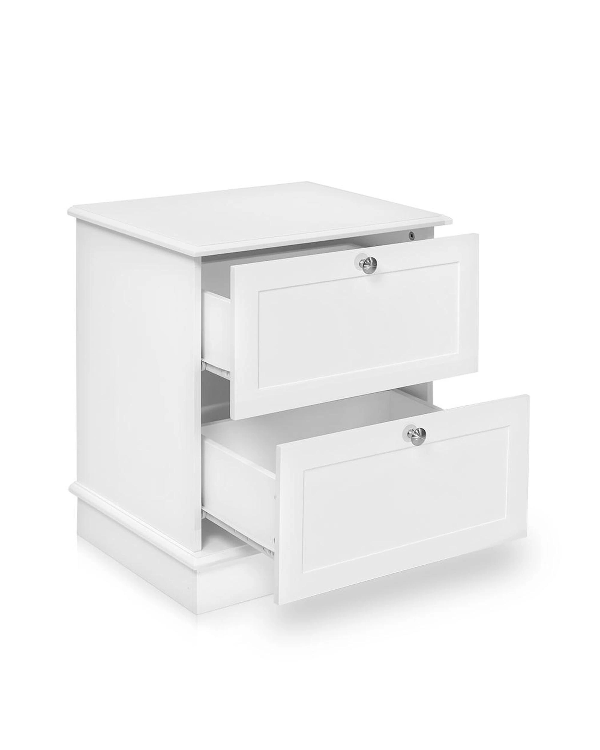 4 Harper Freestanding 2 Drawer Bedside Table White, 4 of 10