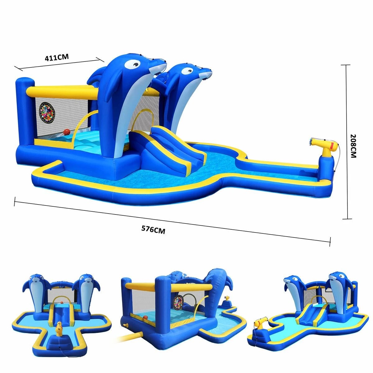 2 Kidbot Inflatable Water Park Blow Up Slide Bouncy Castle Bouncer, 2 of 4