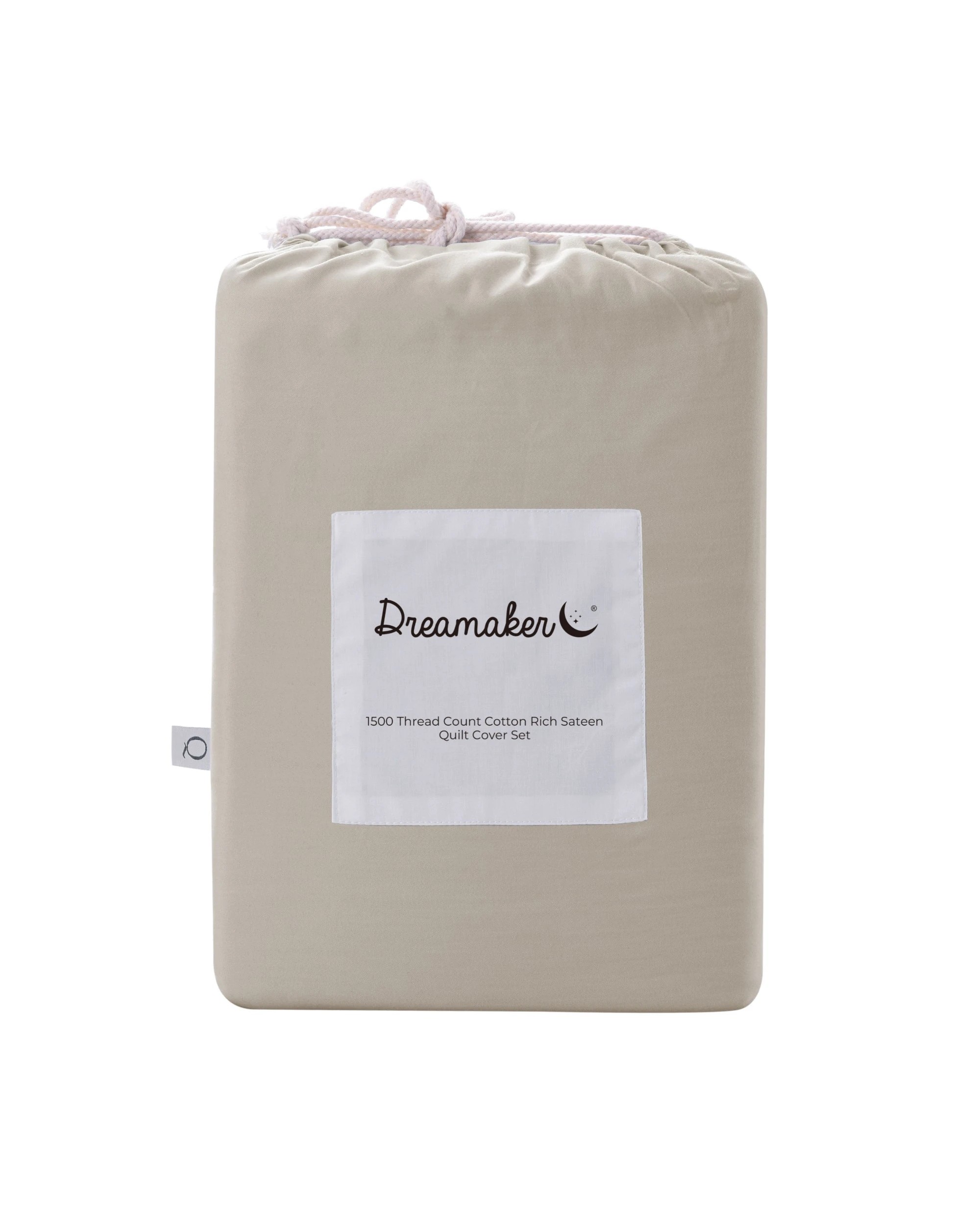 7 Dreamaker 1500TC Cotton Rich Sateen Quilt Cover Set - King Bed - Oat, 7 of 7
