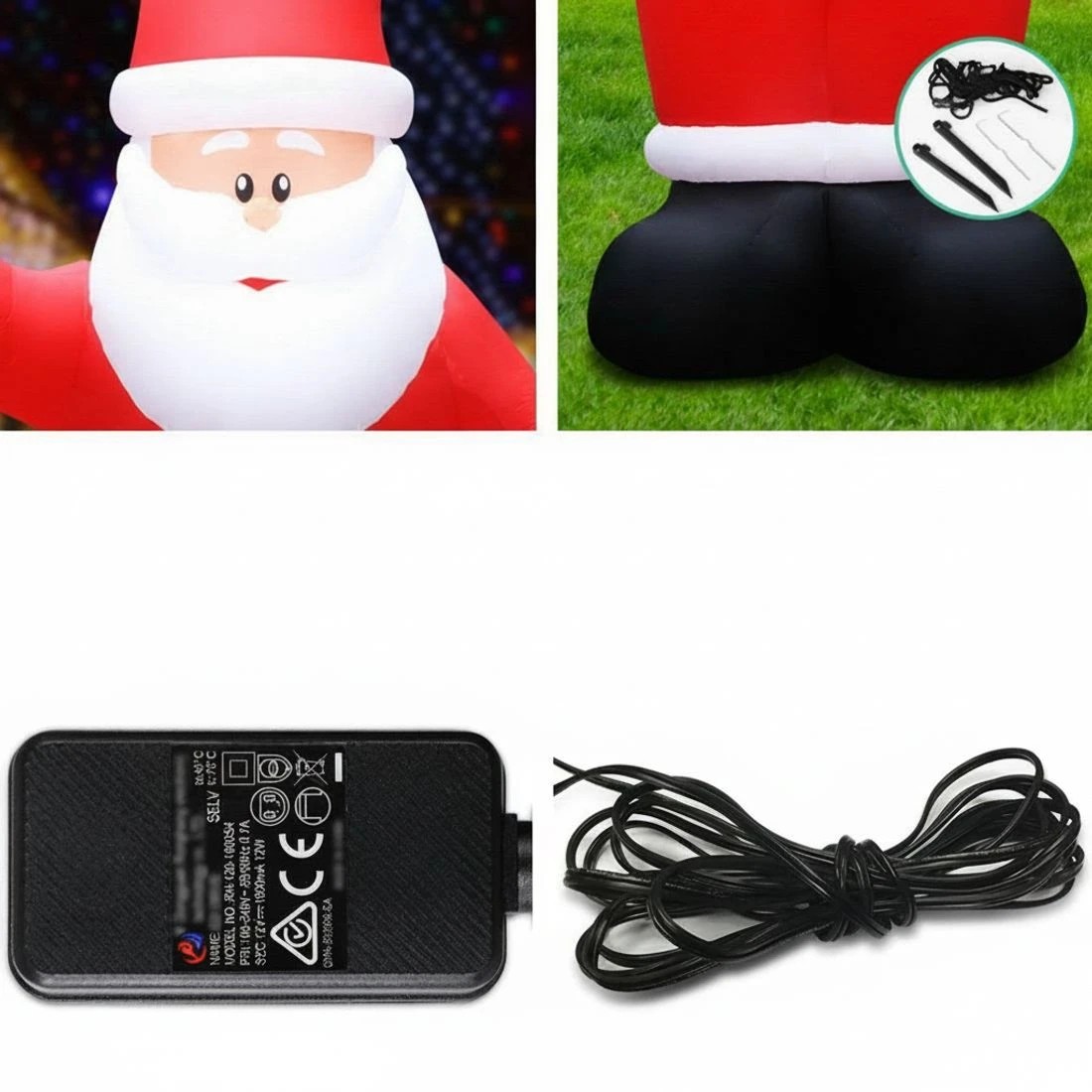 6 Jingle Jollys Christmas Inflatable Santa 5M Illuminated Decorations - Multi, 6 of 6