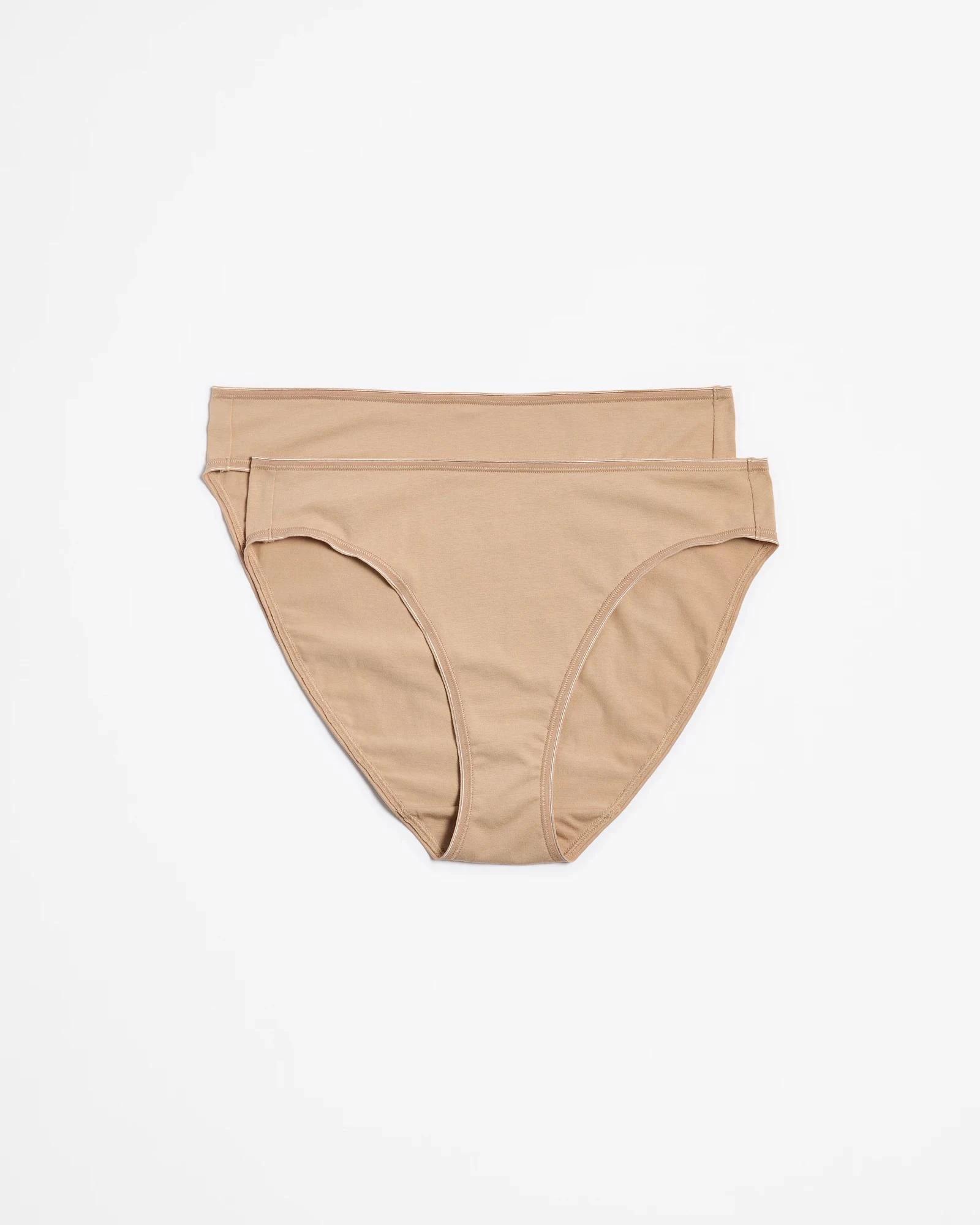 1 Target Australian Cotton Blend 2 Pack High Cut Briefs LATTE, 1 of 4