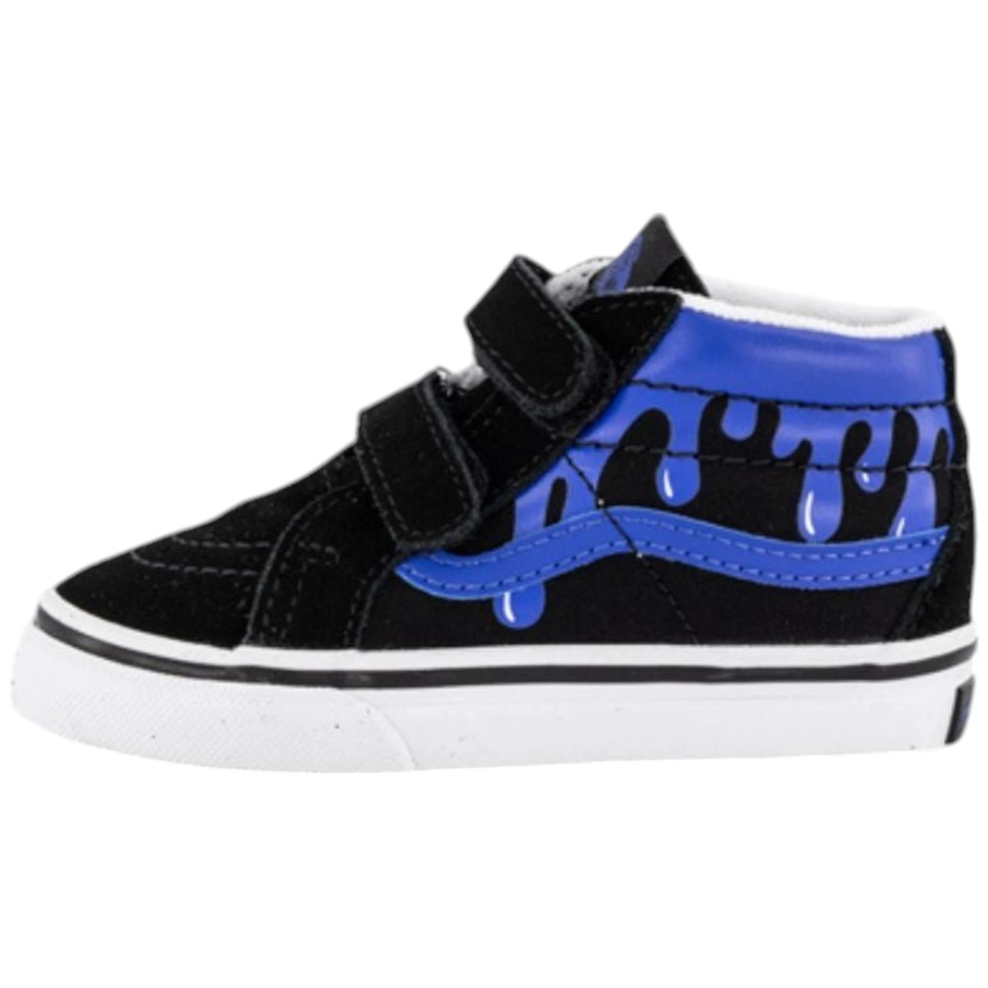 2 Vans Toddler SK8-Mid Reissue V Glow Slime Black/ Blue Boys Strap Shoes BLACK/BLUE, 2 of 4