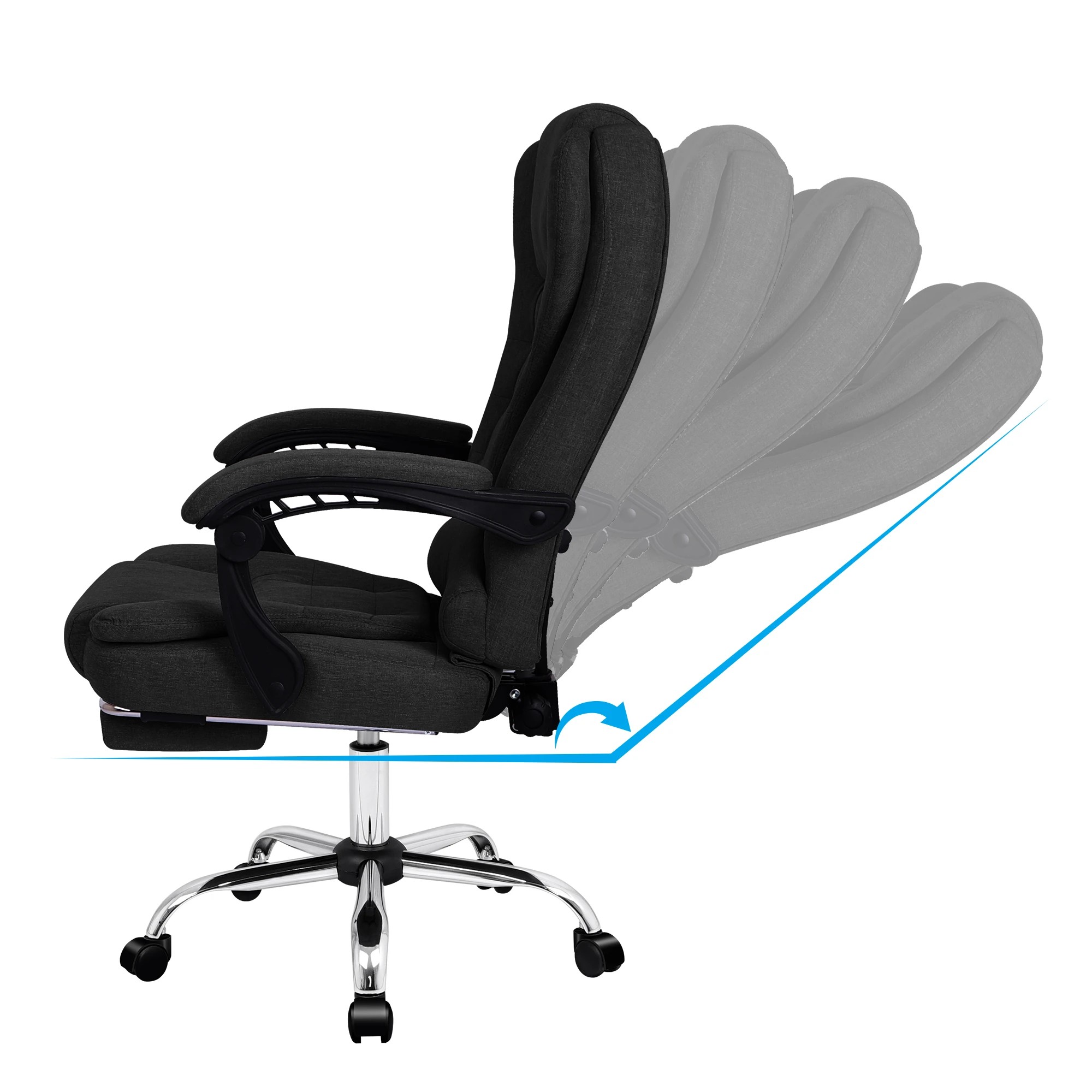 7 Alfordson Office Chair Massage Heated Seat Fabric - Black, 7 of 10