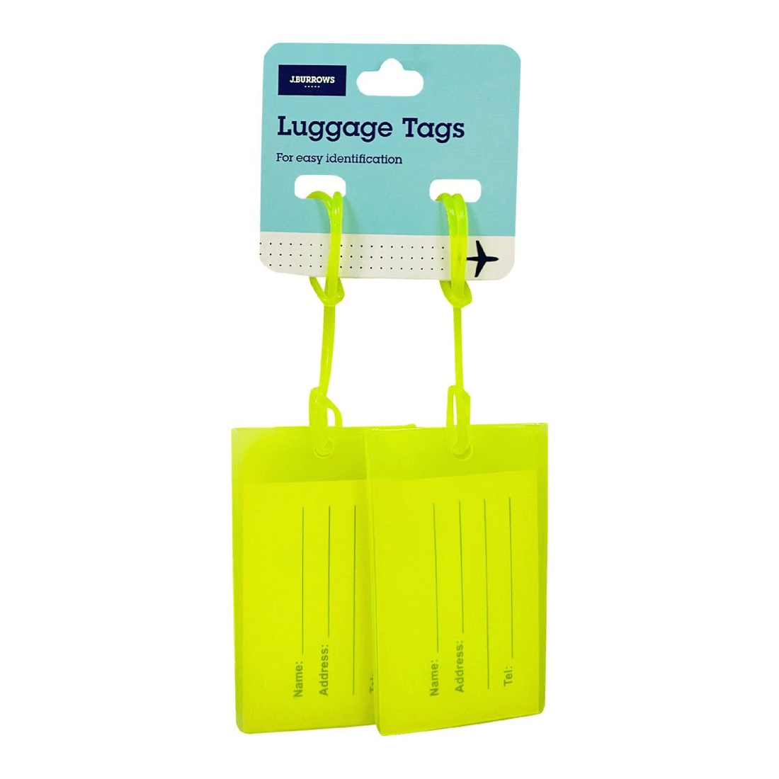 1 J.Burrows Jelly Luggage Tags Green 2 Pack, 1 of 2