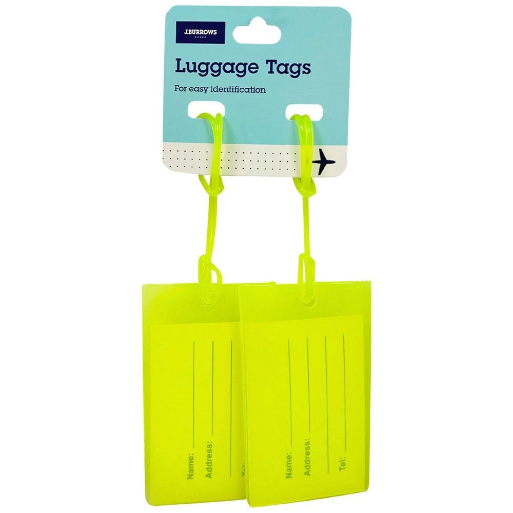 1 J.Burrows Jelly Luggage Tags Green 2 Pack, 1 of 2