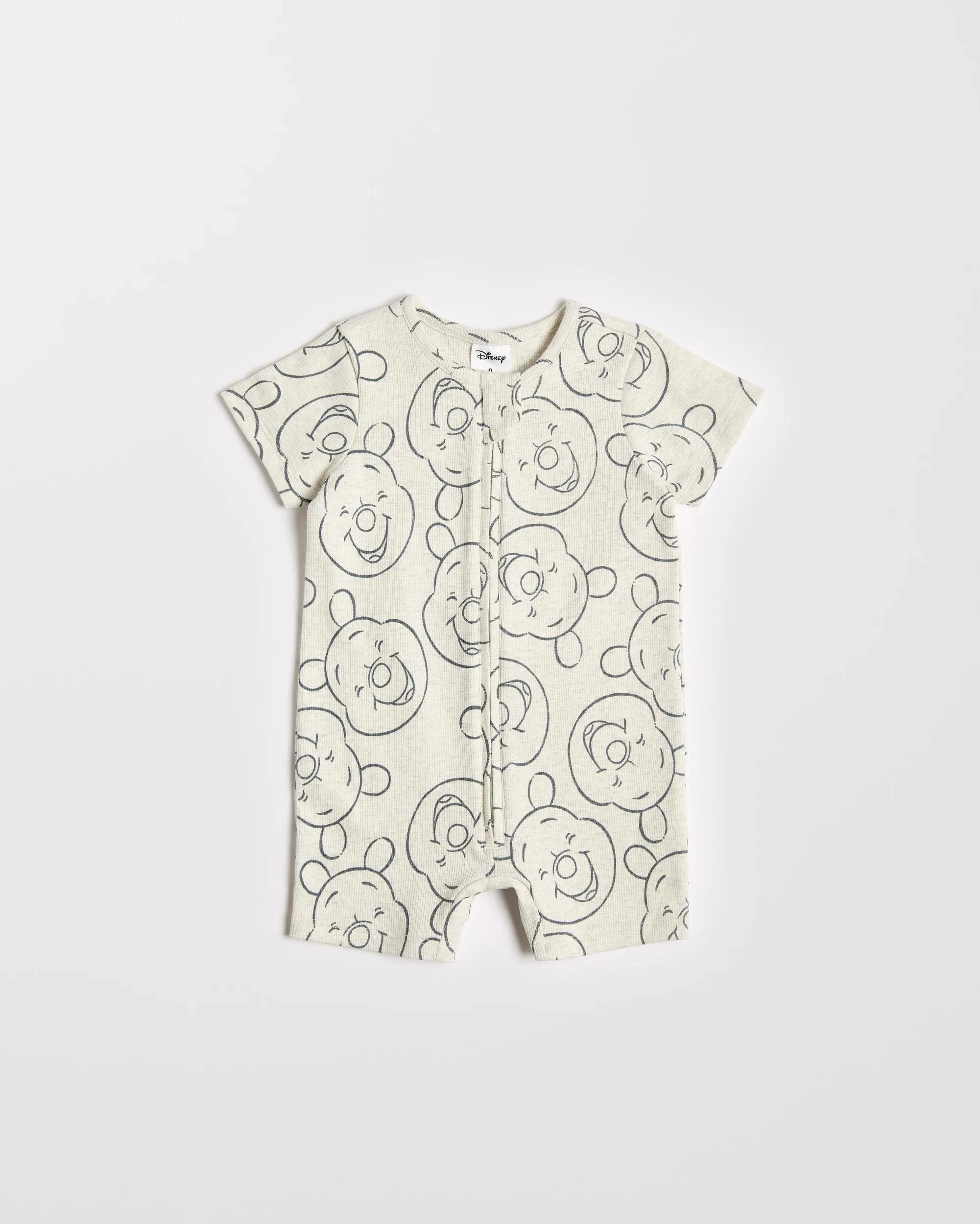 1 Baby Disney Organic Cotton Waffle Romper WINNIE THE POOH, 1 of 3