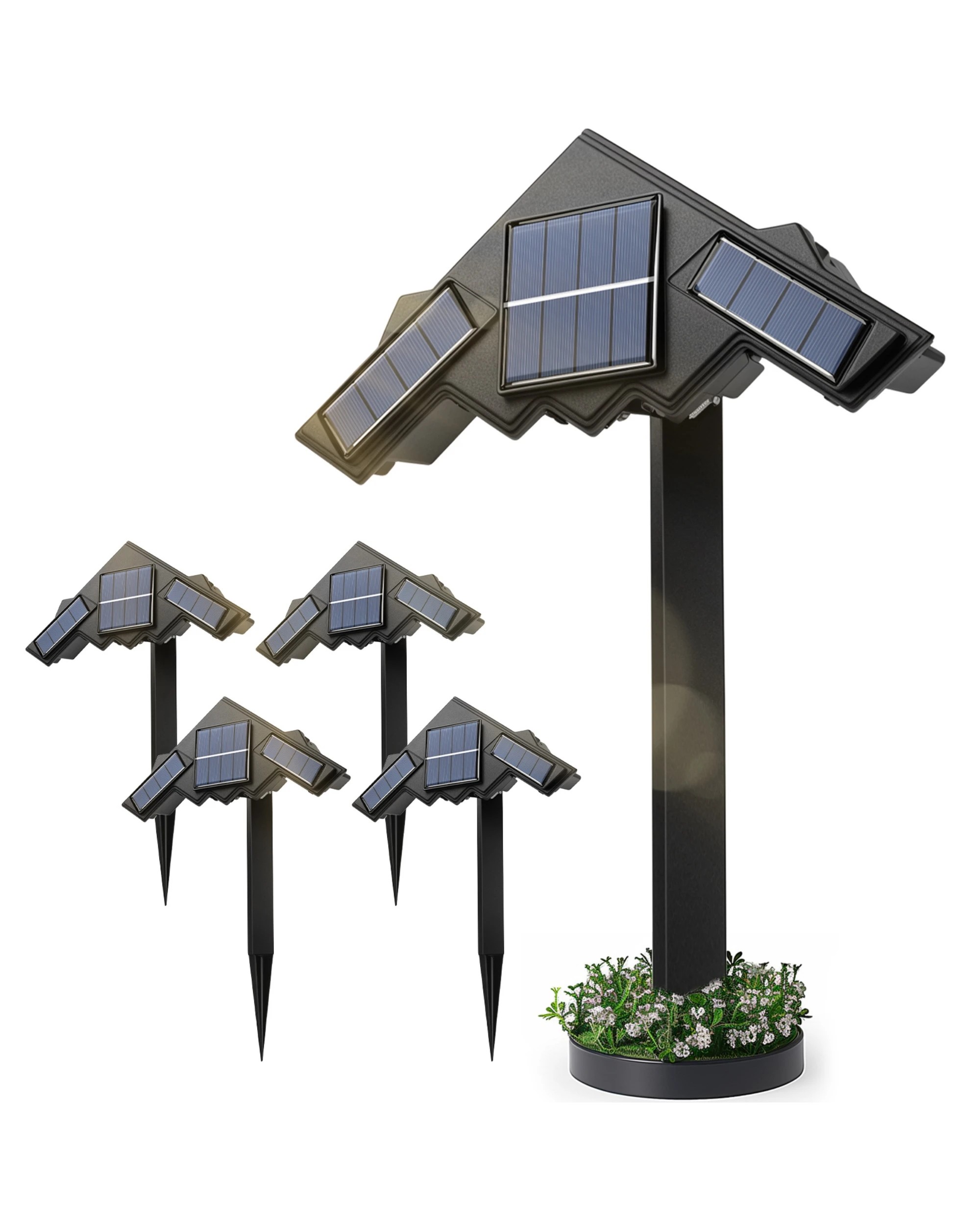 1 Advwin Solar Spot Lights Outdoor Ground/Wall 2 in 1 IP65 Waterproof - Black, 1 of 8
