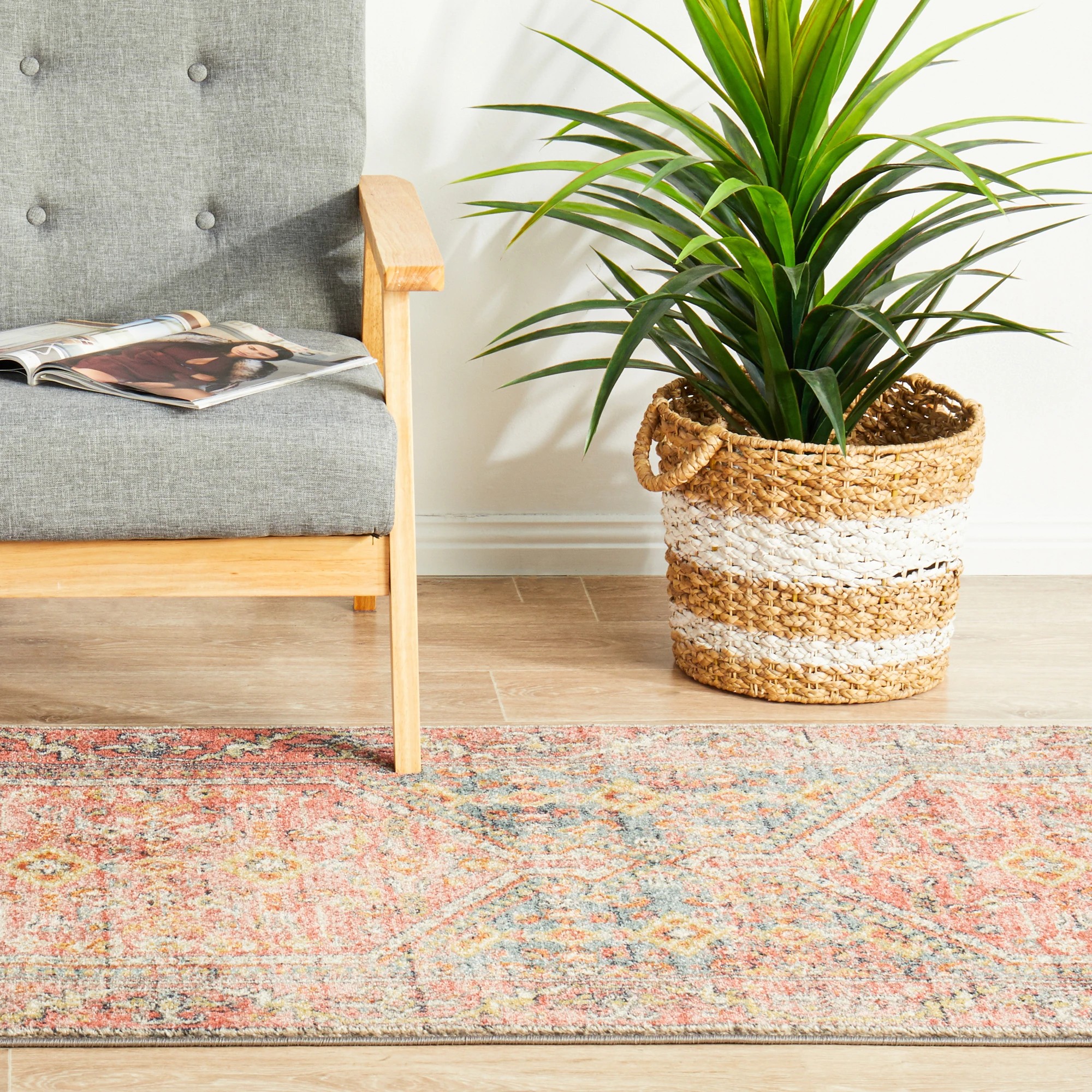3 Common Ground Rugs Eterna 856 300x80cm Runner - Medium Pet Friendly Rug - Red, 3 of 7