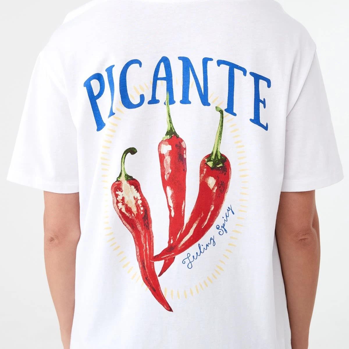 6 Short Sleeve Oversized Boyfriend T-shirt PICANTE WHITE, 6 of 6