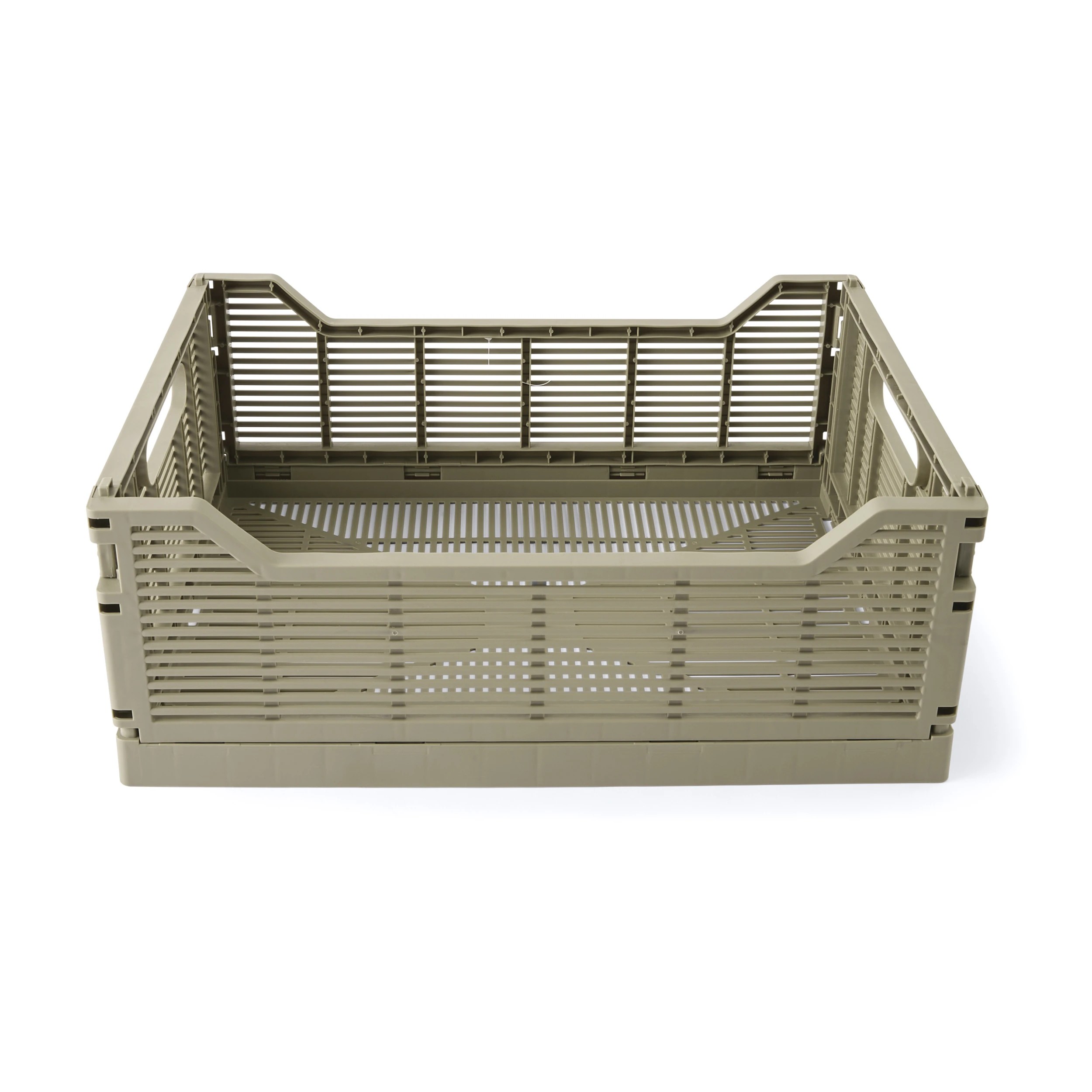 3 13L Linear Collapsible Crate - Medium, Green, 3 of 5