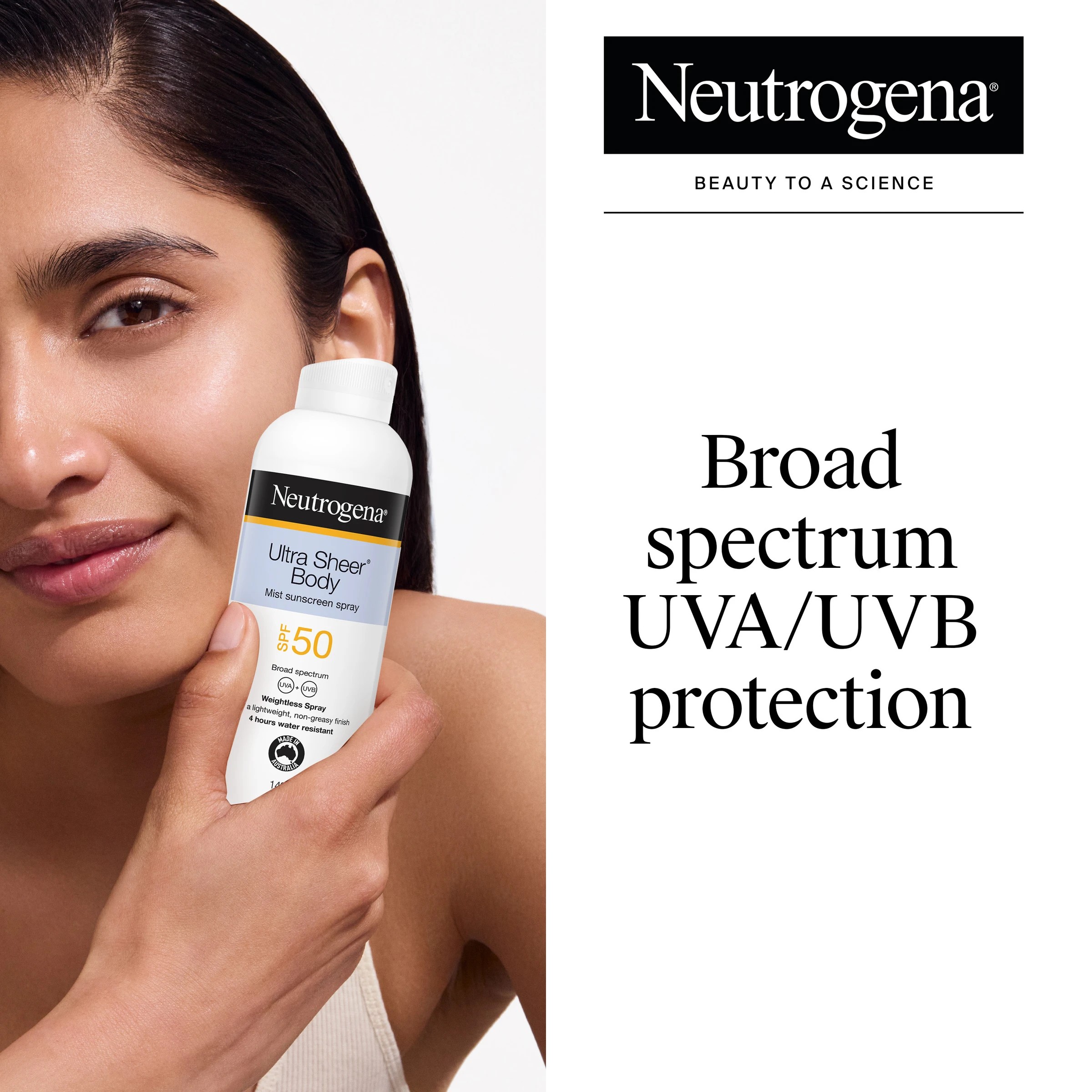 4 Neutrogena Ultra Sheer Body SPF 50 Mist Sunscreen Spray 140g, 4 of 5