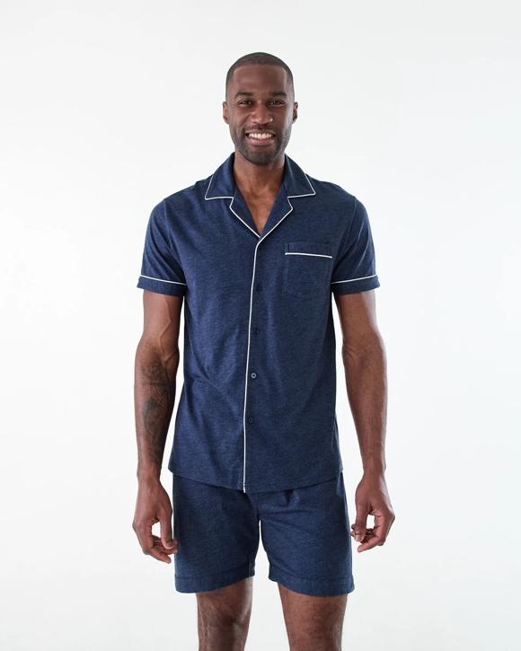 Short Sleeve Button Through Knit Pyjama Set