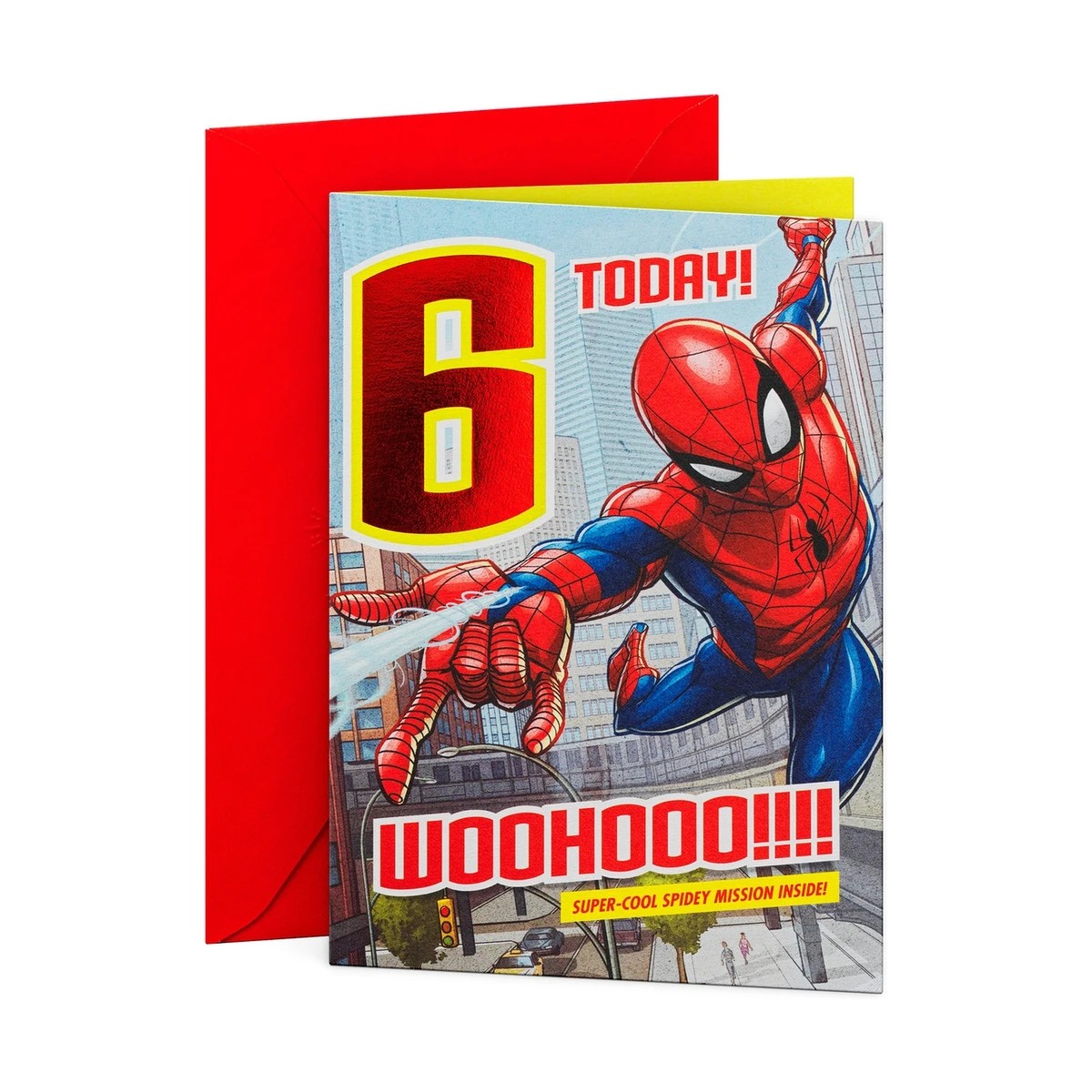 1 Hallmark Marvel Spiderman Birthday Card - Age 6, 1 of 3