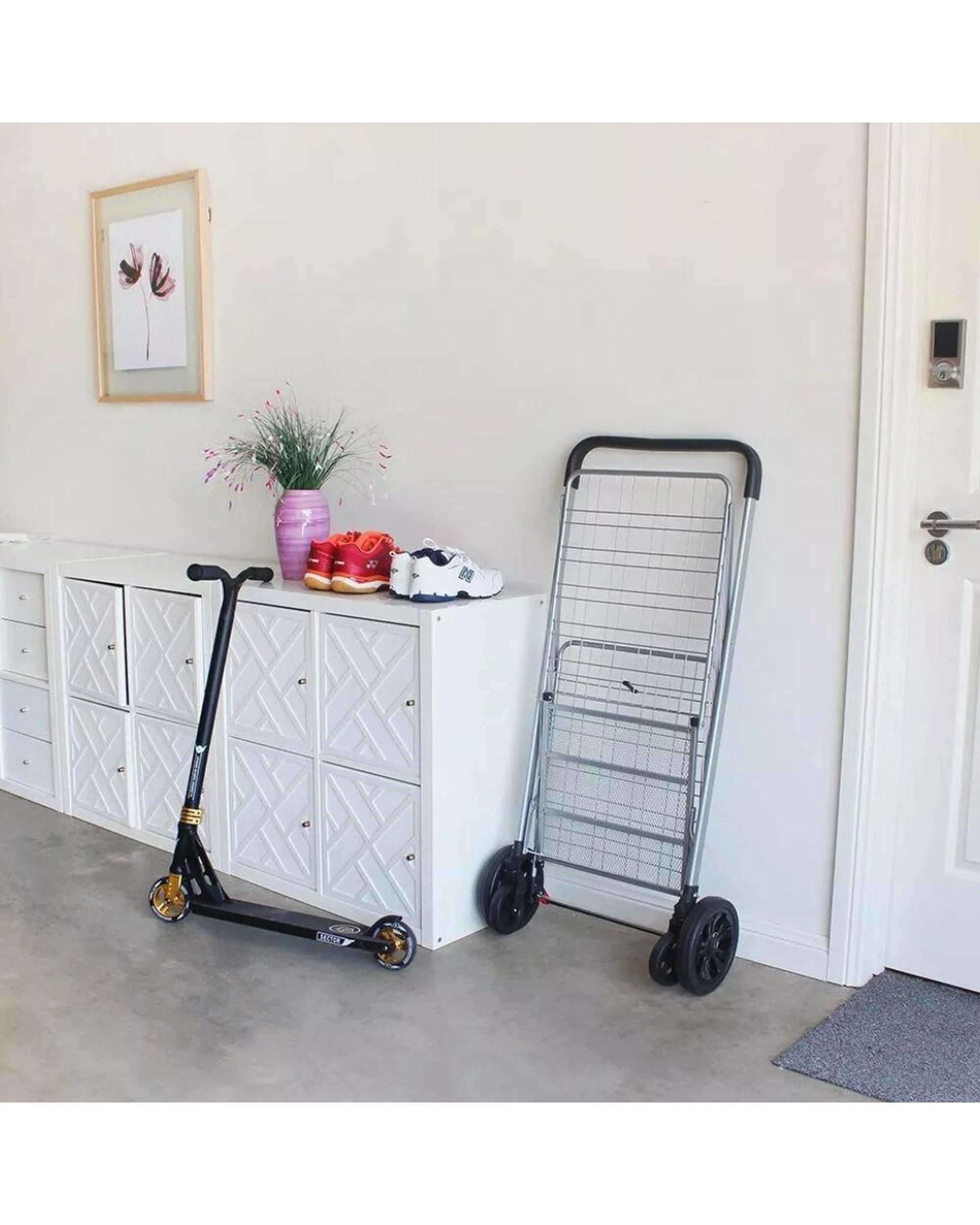 8 White Magic Handy Trolley Basket Cart Medium 65L  Silver, 8 of 8