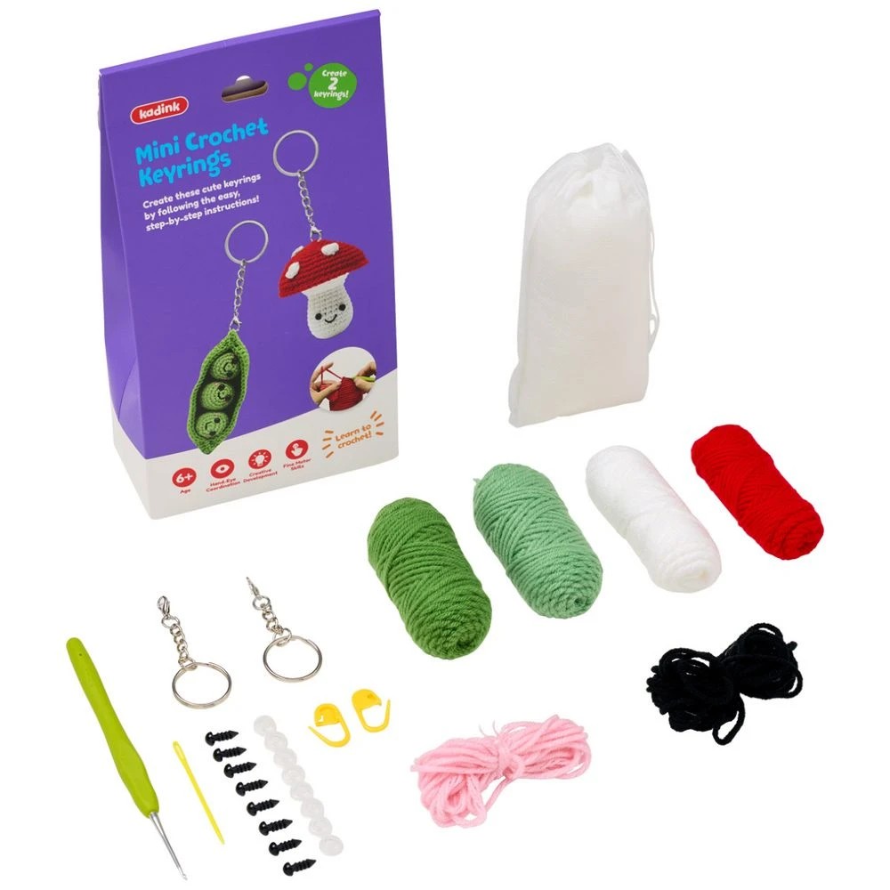 3 Kadink Crochet Key Rings Kit Mushrooms and Pods 2 Pack, 3 of 9