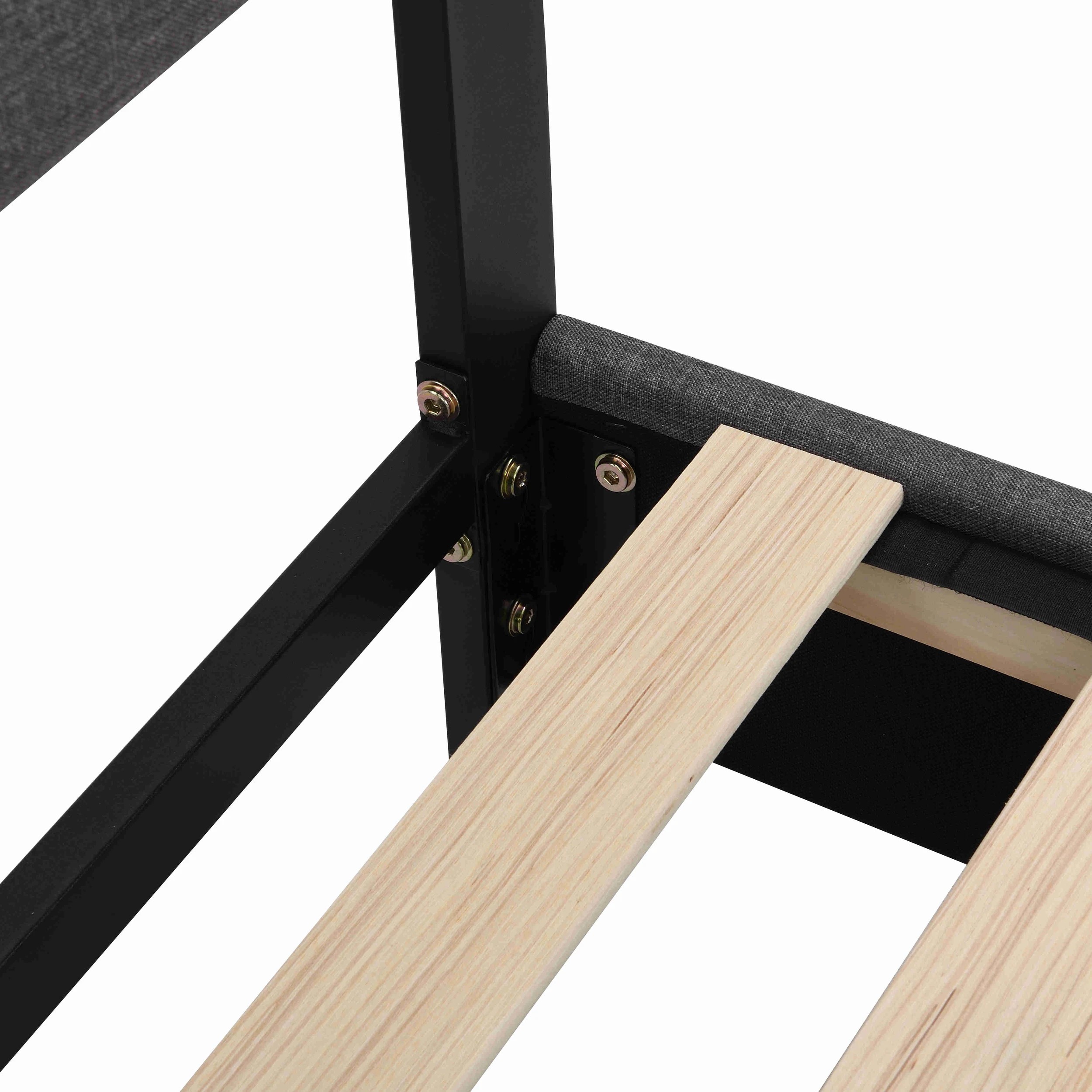 8 IHOMDEC BEF02 Double Size Bed Frame - Grey - Grey, 8 of 10