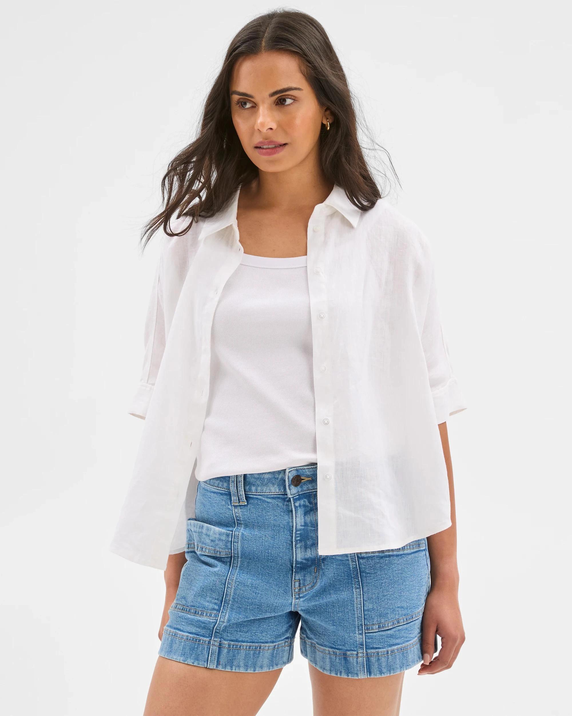 4 Target High Waist Panelled Denim Shorts ERA BLUE, 4 of 6