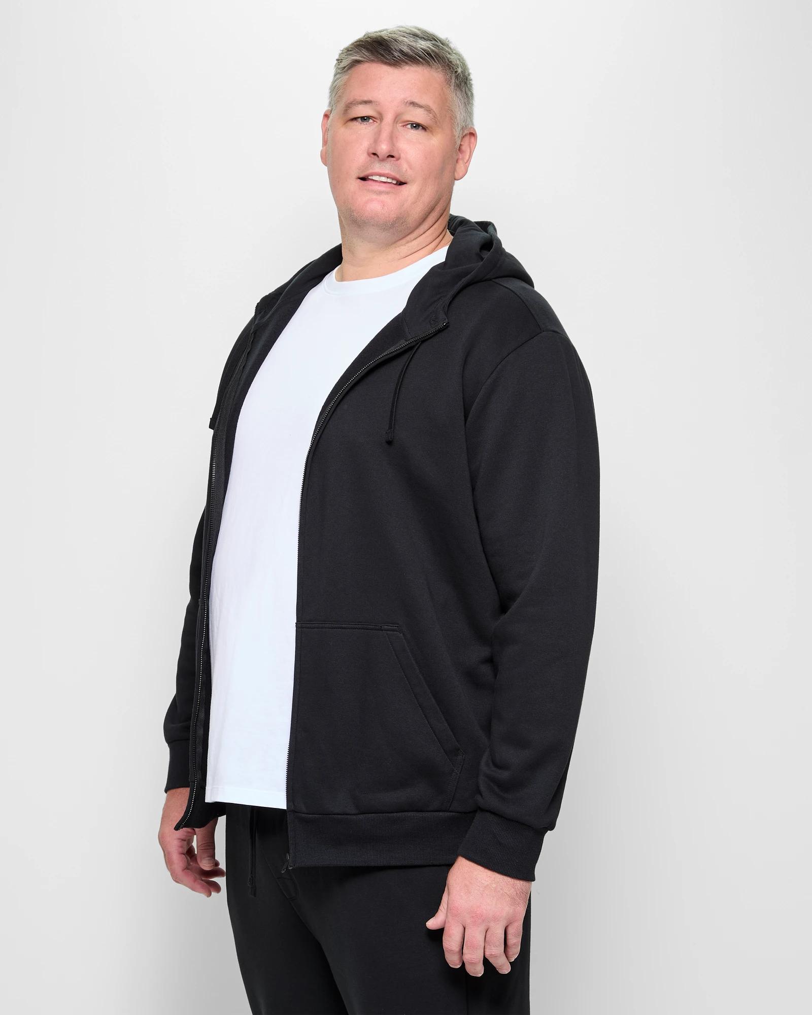 3 Target Plus Size Fleece Zip Through Hoodie BLACK, 3 of 5