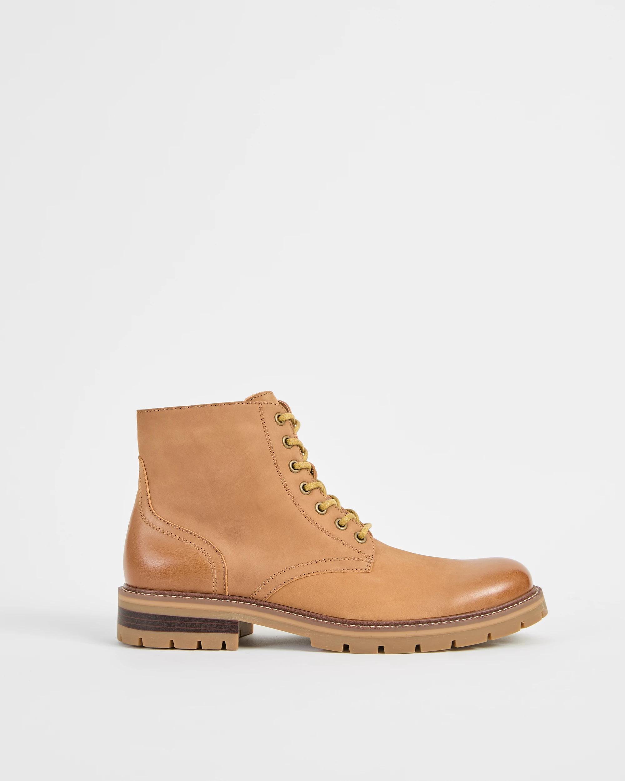 1 Target Man Leather Lace Up Boots TAN, 1 of 3