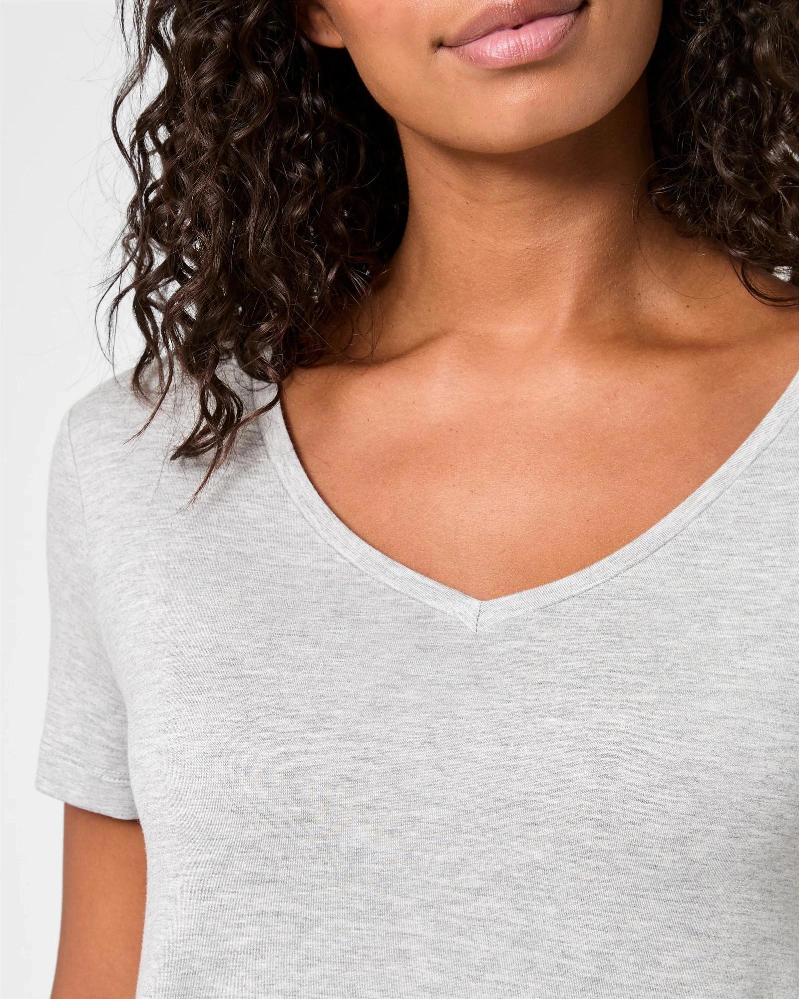 5 Target Woman Short Sleeve V-Neck T-Shirt GREY MARLE, 5 of 5