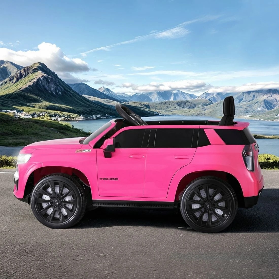 5 Kids Ride On Car Licensed Chevrolet Tahoe Electric Toys Horn Remote 12V - Pink, 5 of 6