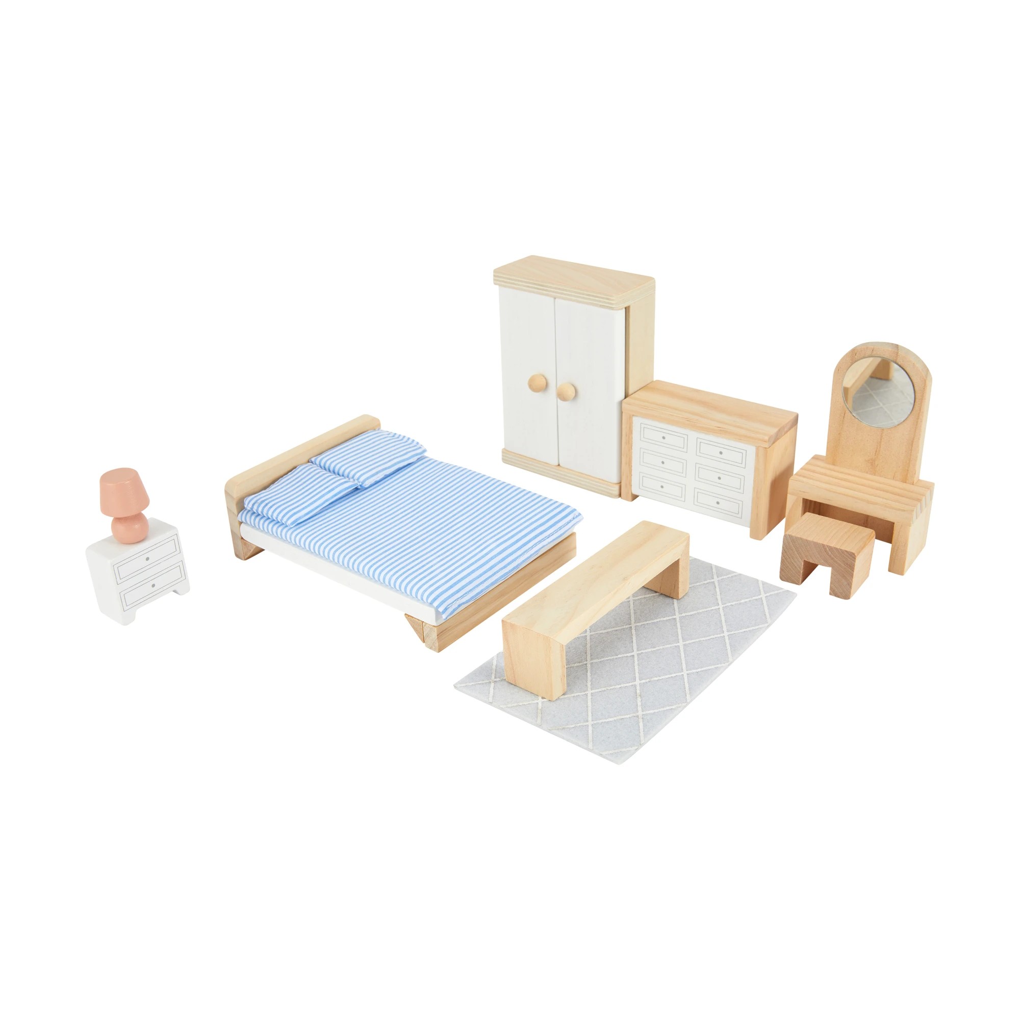 1 12 Piece Wooden Bedroom Furniture Playset, 1 of 4