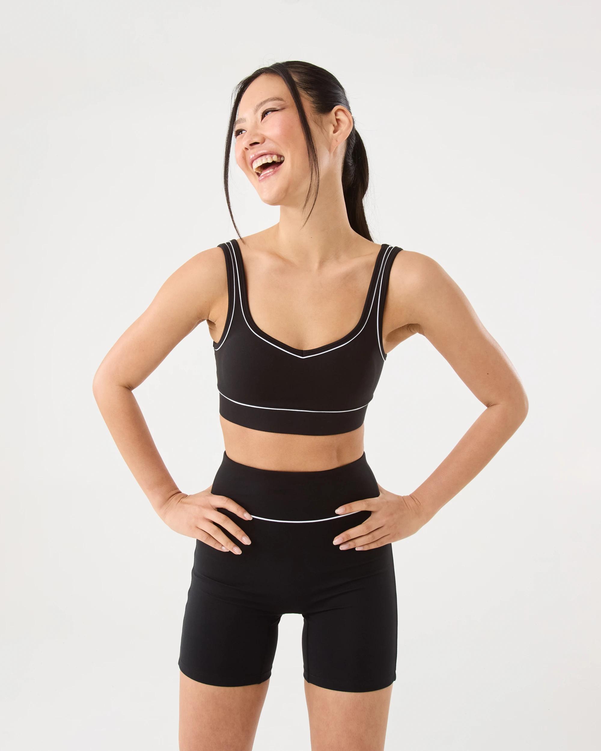 7 Active Womens Contrast Bike Shorts Black, 7 of 7