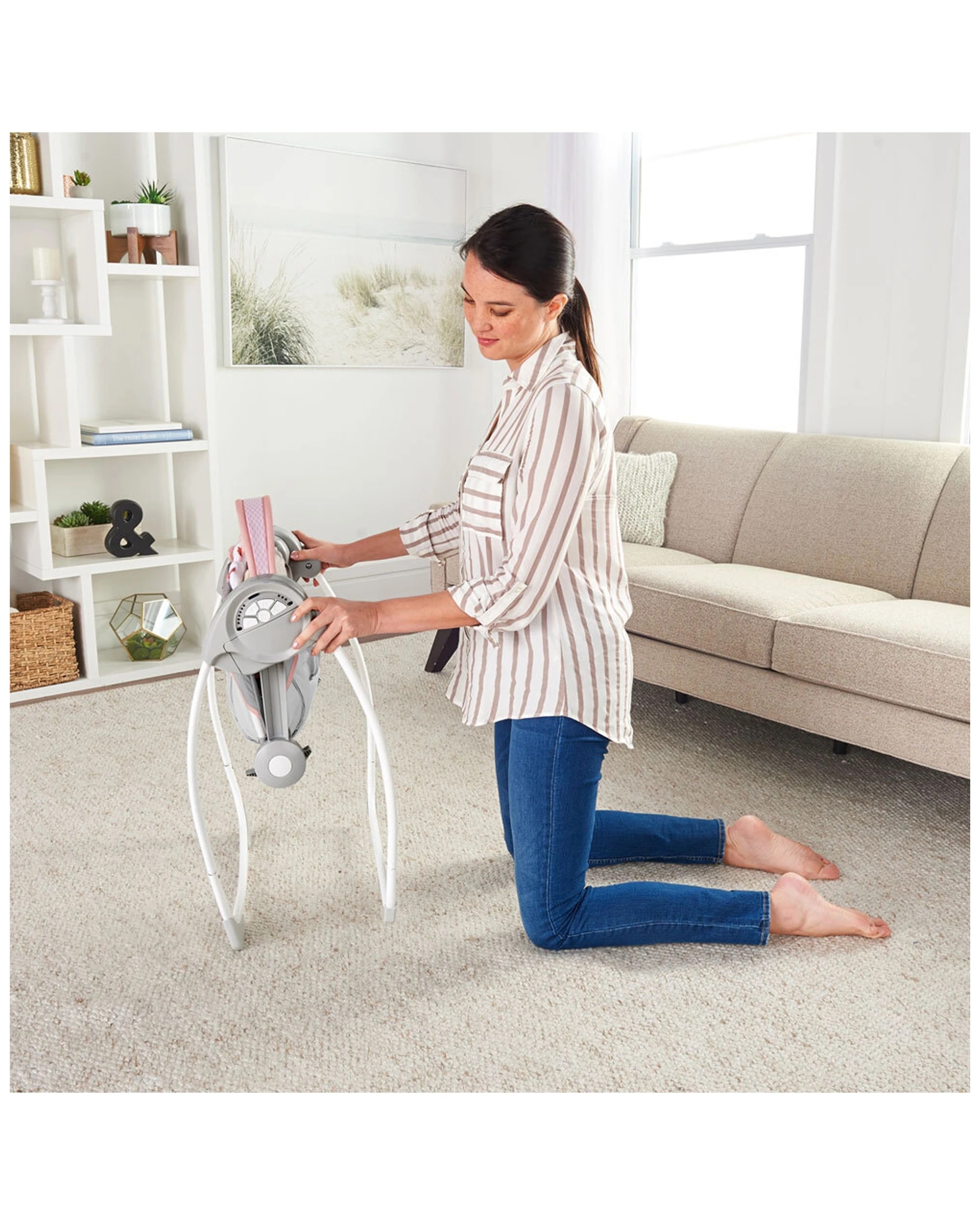 7 Ingenuity Baby Swing With Toys Portable Infant Seat For Girls 0m Plus
 - Pink, 7 of 8